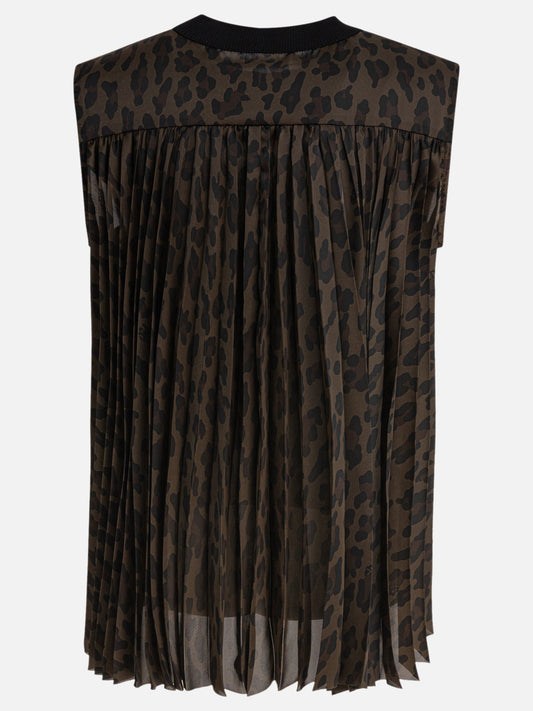 Sacai Leopard print top 19243713_2 Black 2