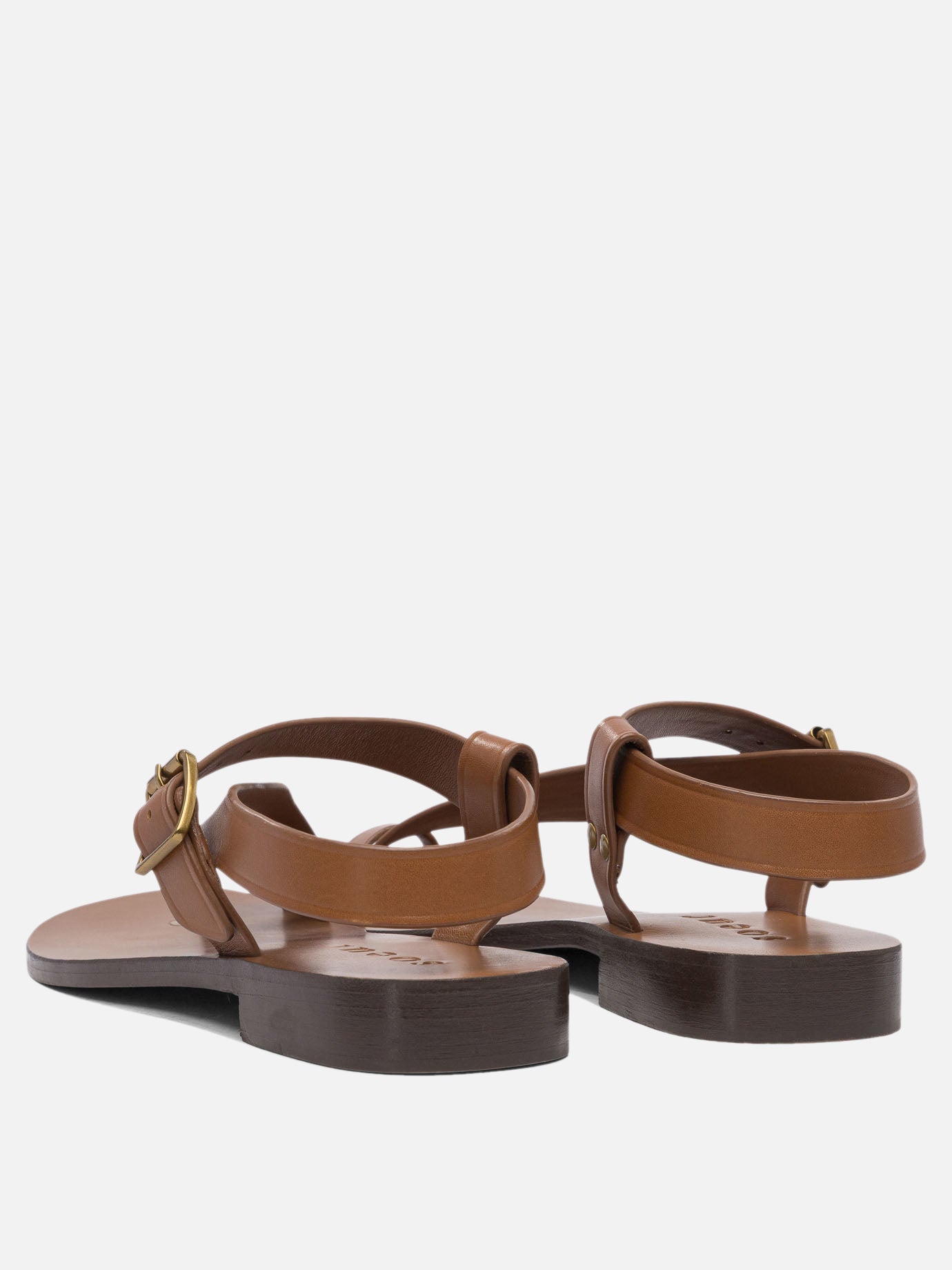 Flat sandals 100% bovine leather - 100% leather  Brown - Soeur Women | PDP | VIETTI Online Store | thumbnail_4
