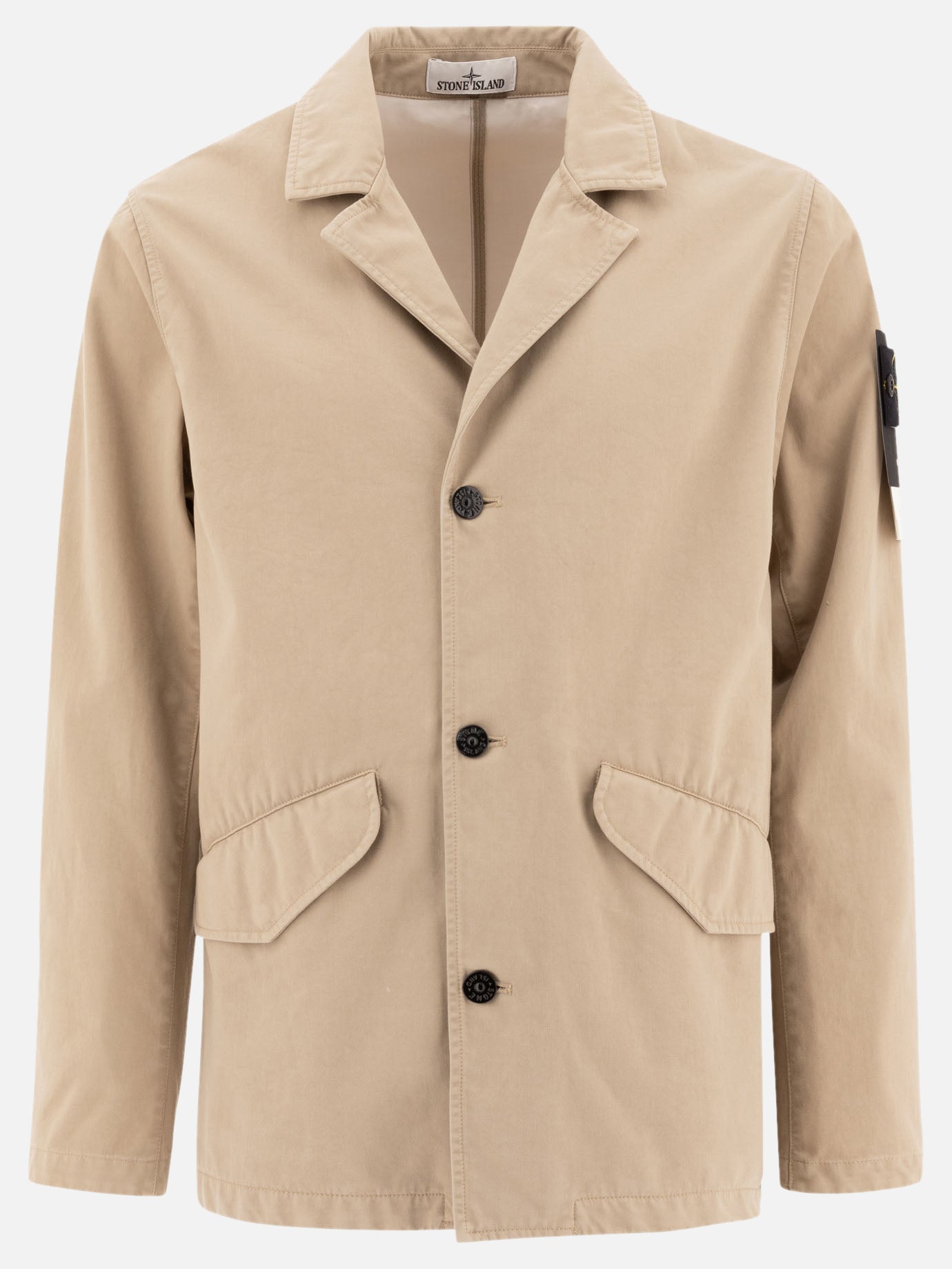 Quilted & Utility Jackets Logo  Beige - Stone Island Men | PDP | VIETTI Online Store | thumbnail