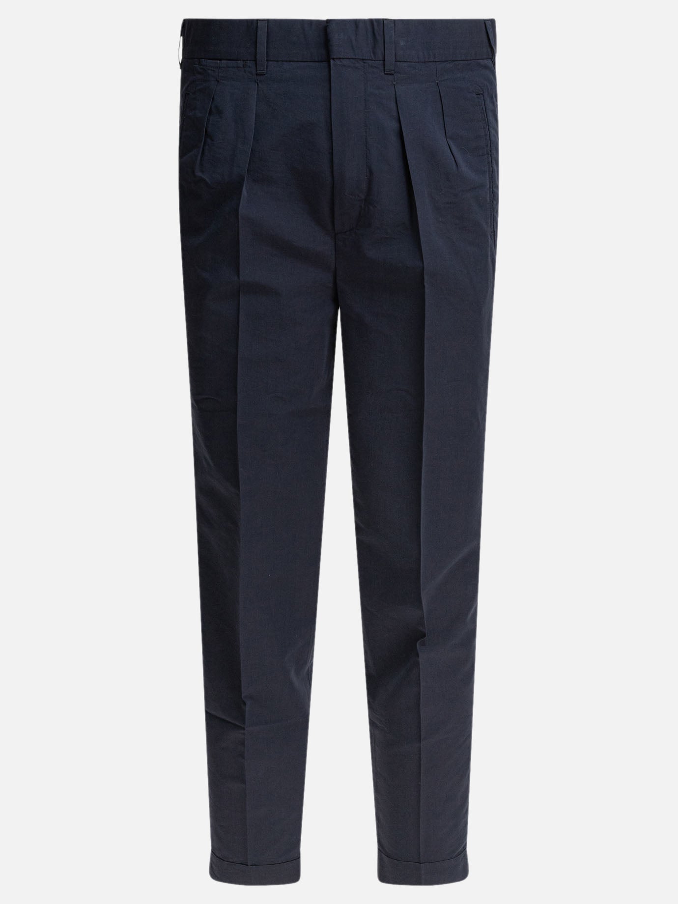 Tom Ford Poplin trousers with double darts 19168811_31 Blue thumbnail_1