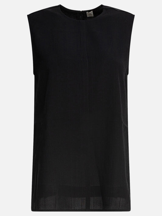 Toteme Tone-on-tone striped tank top 19988215_34 Black 1