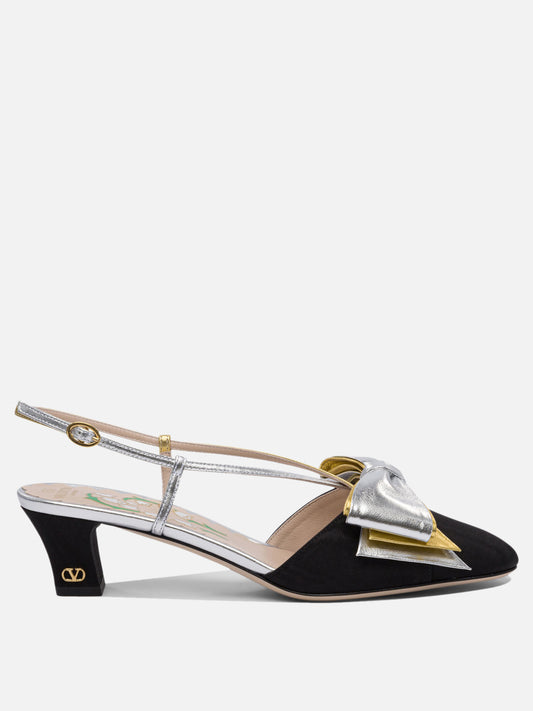 Valentino Garavani "Bowow Moirè 45 mm" slingback pumps 17419593_38 Black 1