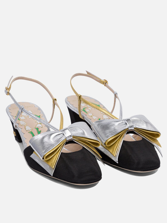 Valentino Garavani "Bowow Moirè 45 mm" slingback pumps 17419593_38 Black 2