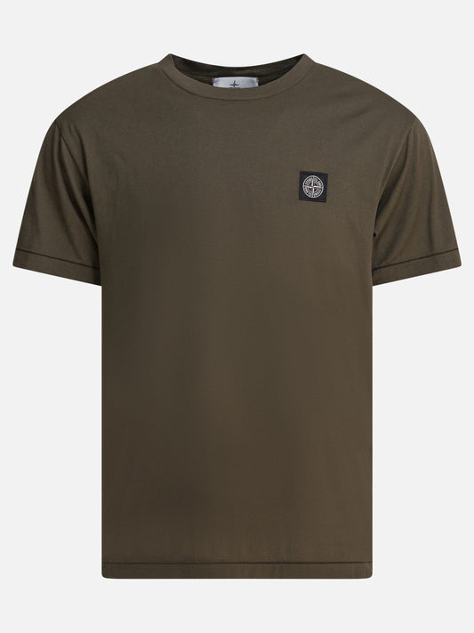 Crewneck t-shirts Logo  Green - Stone Island Men | PDP | VIETTI Online Store 
