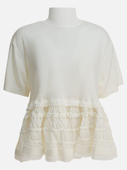 Mock neck t-shirts Solid colour  White - Alaïa Women | VIETTI Online Store 
