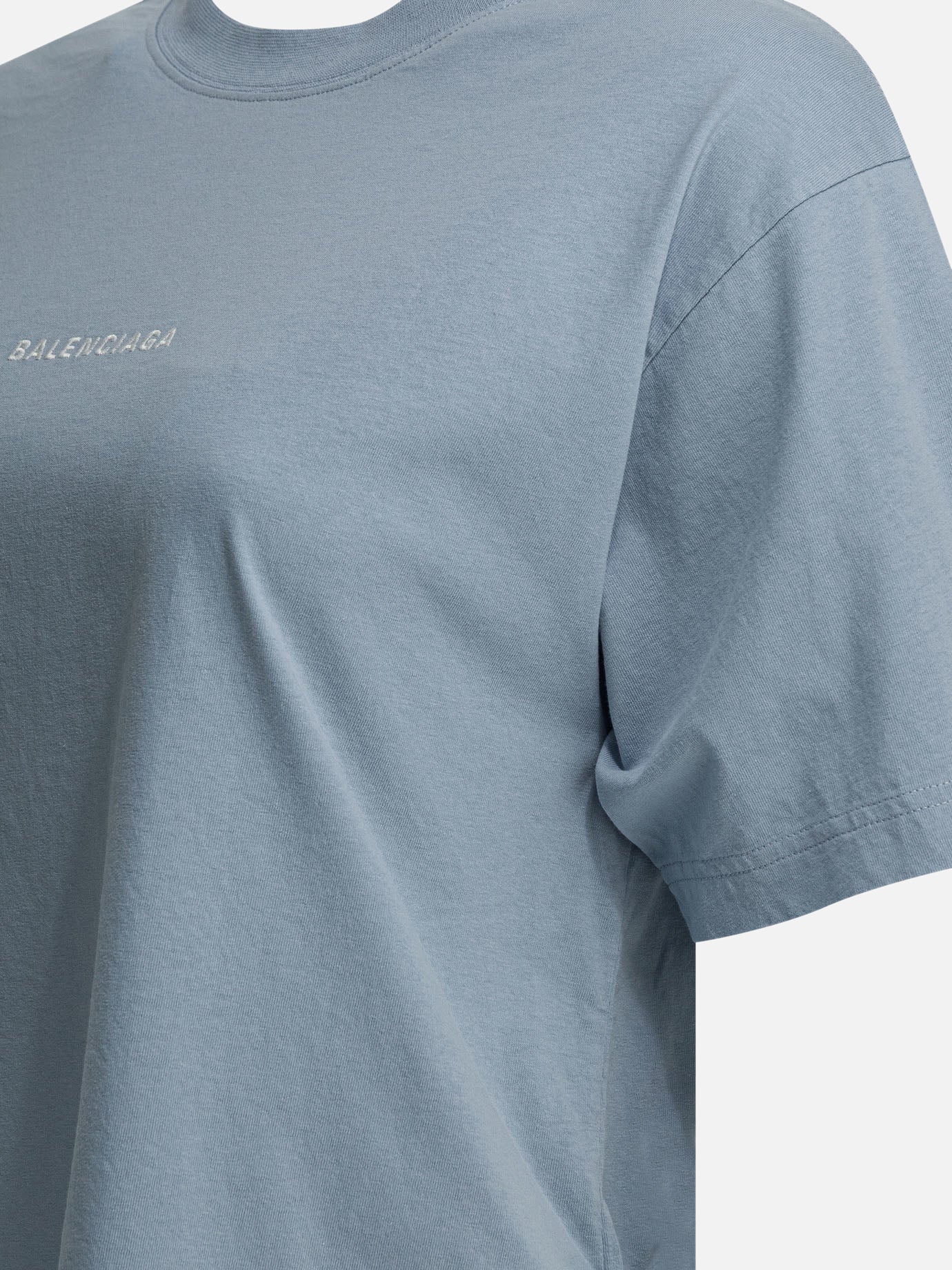 Crewneck t-shirts Logo  Light blue - Balenciaga Women | PDP | VIETTI Online Store | Zoom-Modal_4
