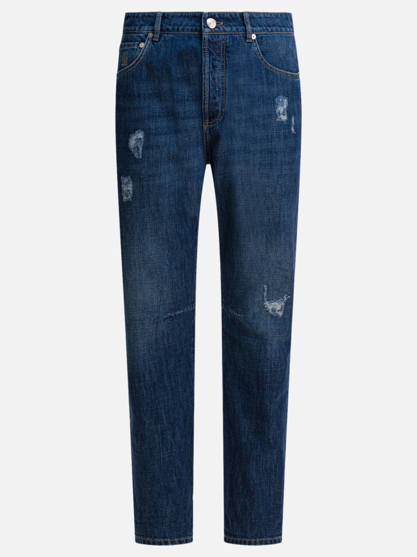 Straight-leg jeans Denim  Blue - Brunello Cucinelli Men | PDP | VIETTI Online Store | thumbnail