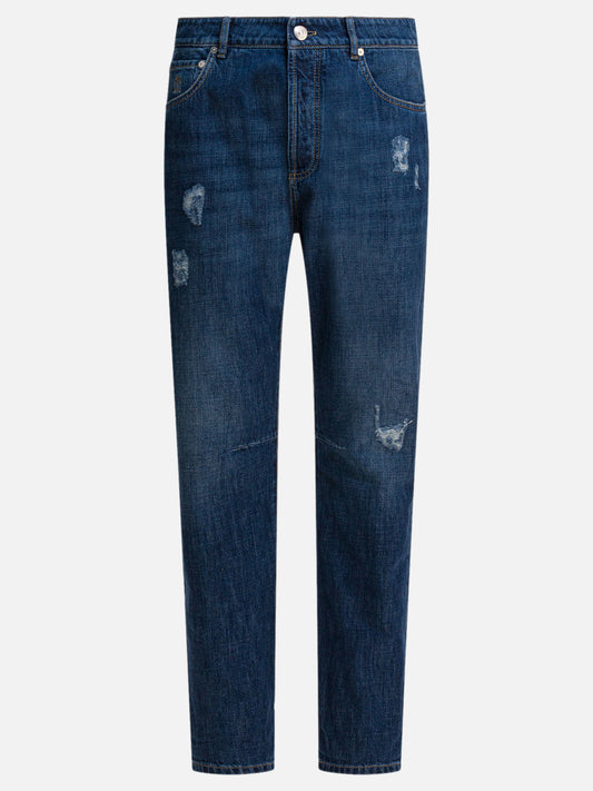 Straight-leg jeans Denim  Blue - Brunello Cucinelli Men | PLP | VIETTI Online Store 
