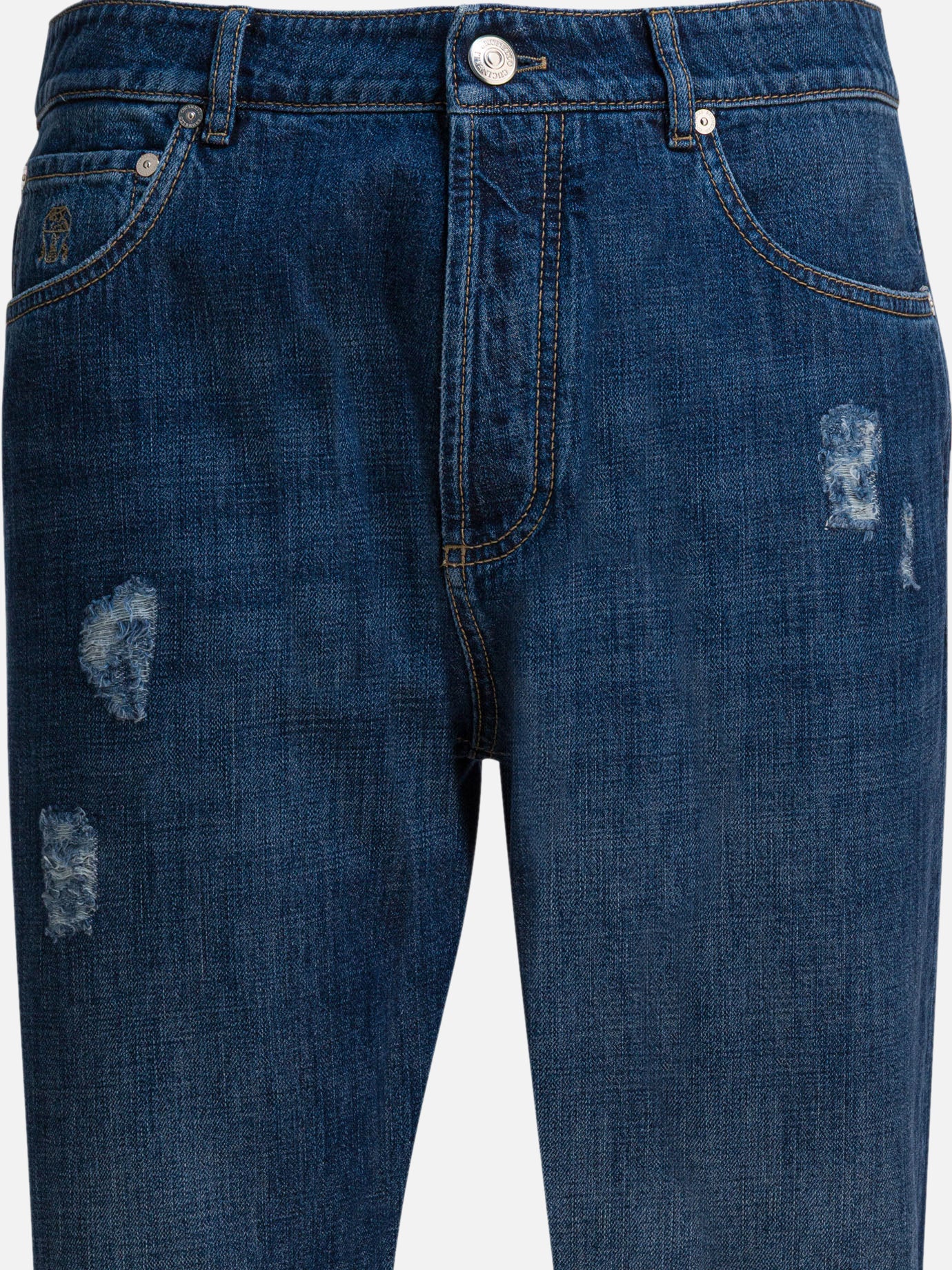 Straight-leg jeans Denim  Blue - Brunello Cucinelli Men | PDP | VIETTI Online Store | thumbnail_3
