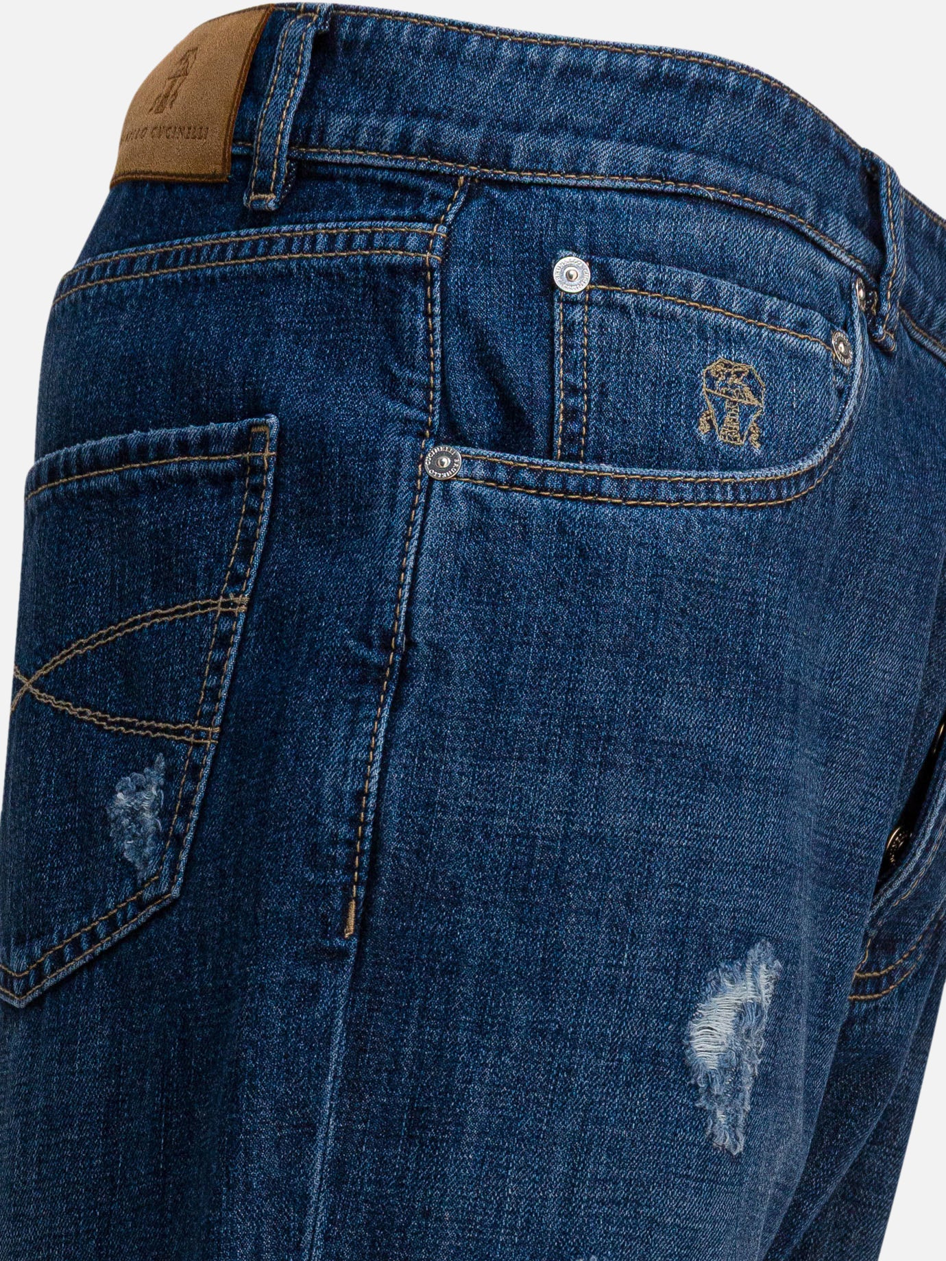 Straight-leg jeans Denim  Blue - Brunello Cucinelli Men | PDP | VIETTI Online Store | thumbnail_4