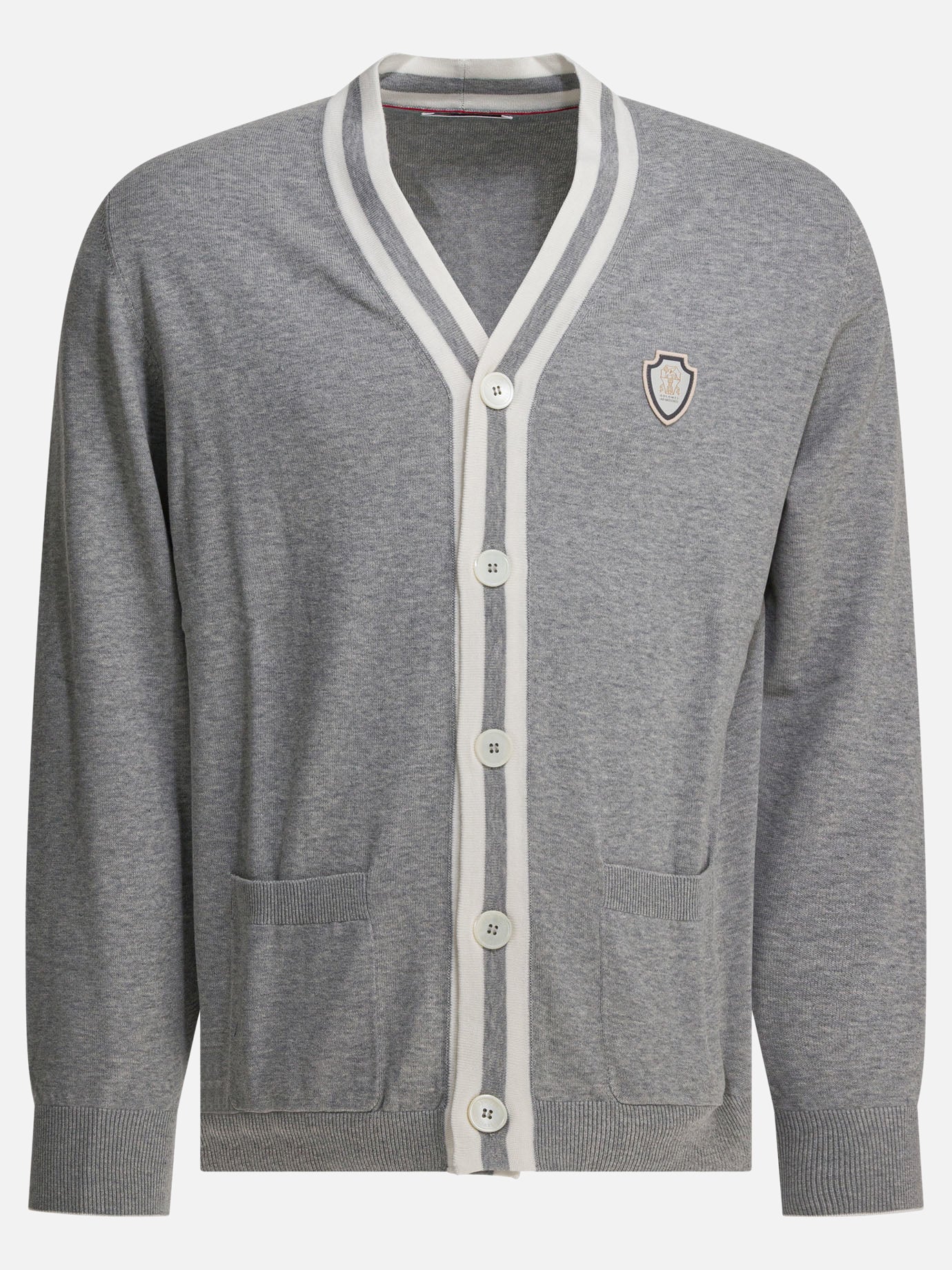 Cardigans Logo  Grey - Brunello Cucinelli Men | PDP | VIETTI Online Store | thumbnail