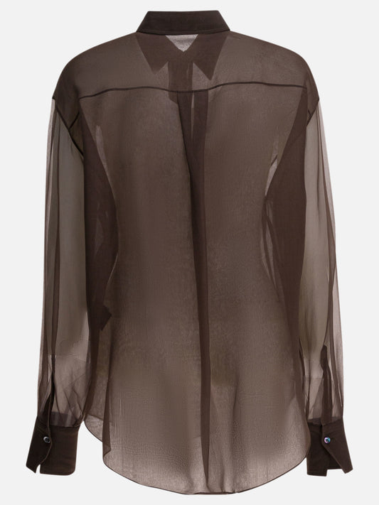 Casual shirts Solid colour  Brown - Brunello Cucinelli Women | PDP | VIETTI Online Store | 2
