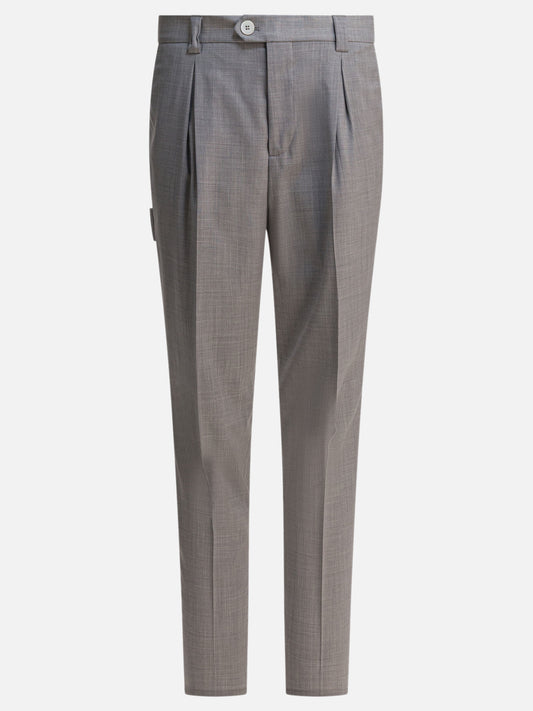 Tailored trousers Solid colour  Grey - Brunello Cucinelli Men | PLP | VIETTI Online Store 
