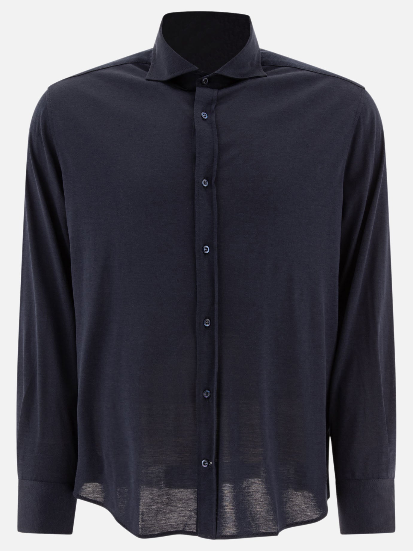 Casual shirts Solid colour  Blue - Brunello Cucinelli Men | PDP | VIETTI Online Store | thumbnail