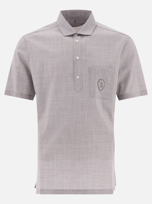 Polo shirts with buttons Solid colour  Grey - Brunello Cucinelli Men | PLP | VIETTI Online Store 
