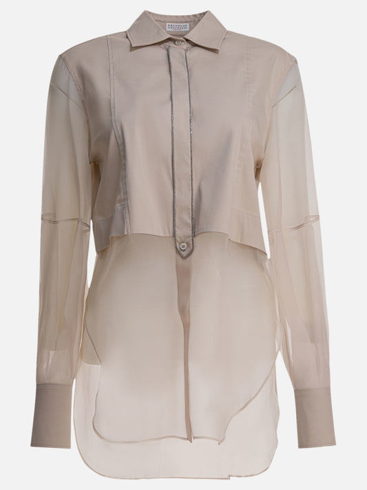 Casual shirts Solid colour  Grey - Brunello Cucinelli Women | PDP | VIETTI Online Store 
