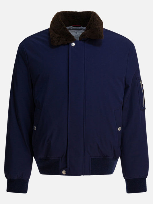 Down jackets Solid colour  Blue - Brunello Cucinelli Men | PLP | VIETTI Online Store 
