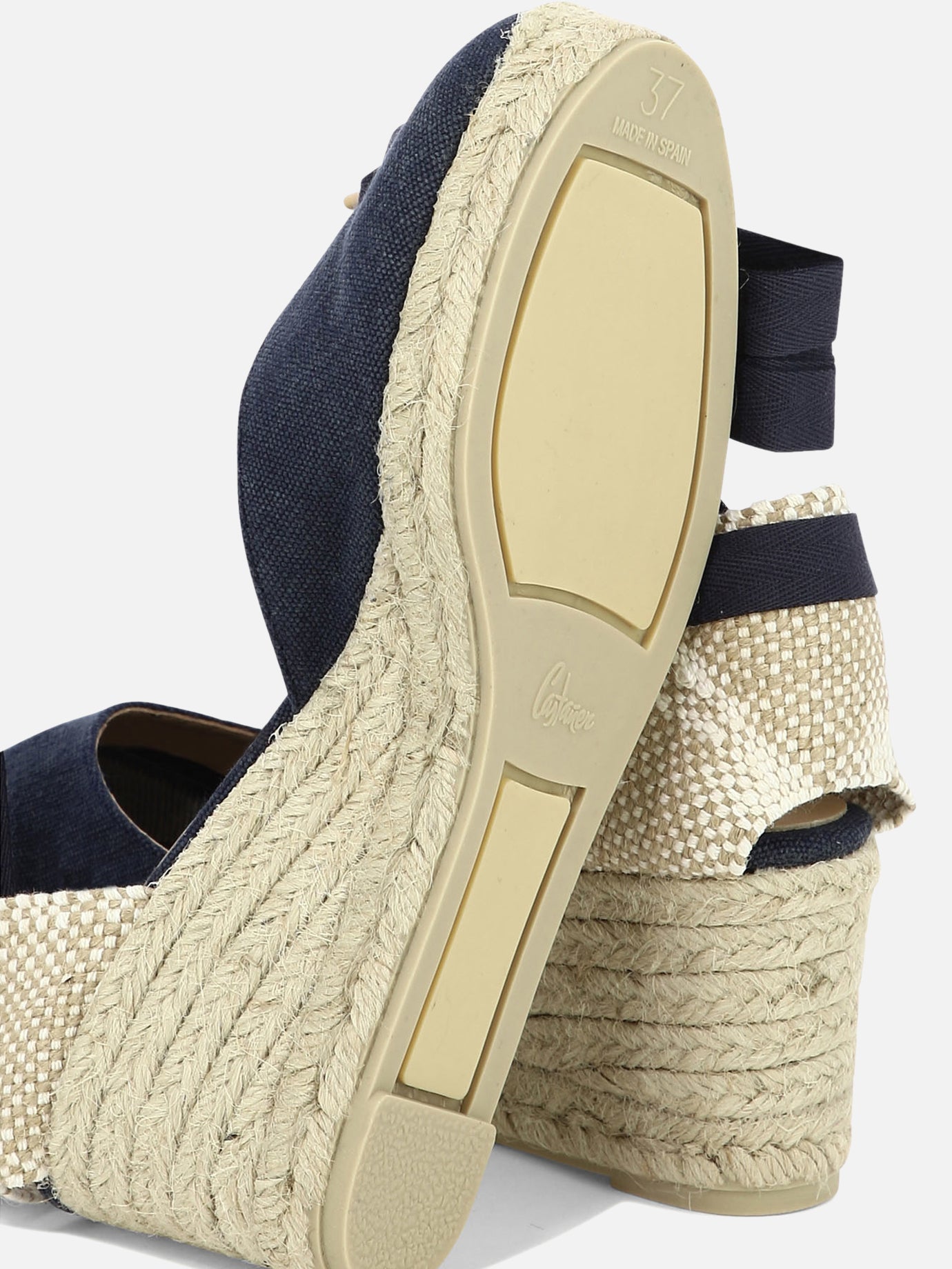 Heeled espadrilles 100% organic cotton - 100% rubber  Blue - Castañer Women | PDP | VIETTI Online Store | thumbnail_5