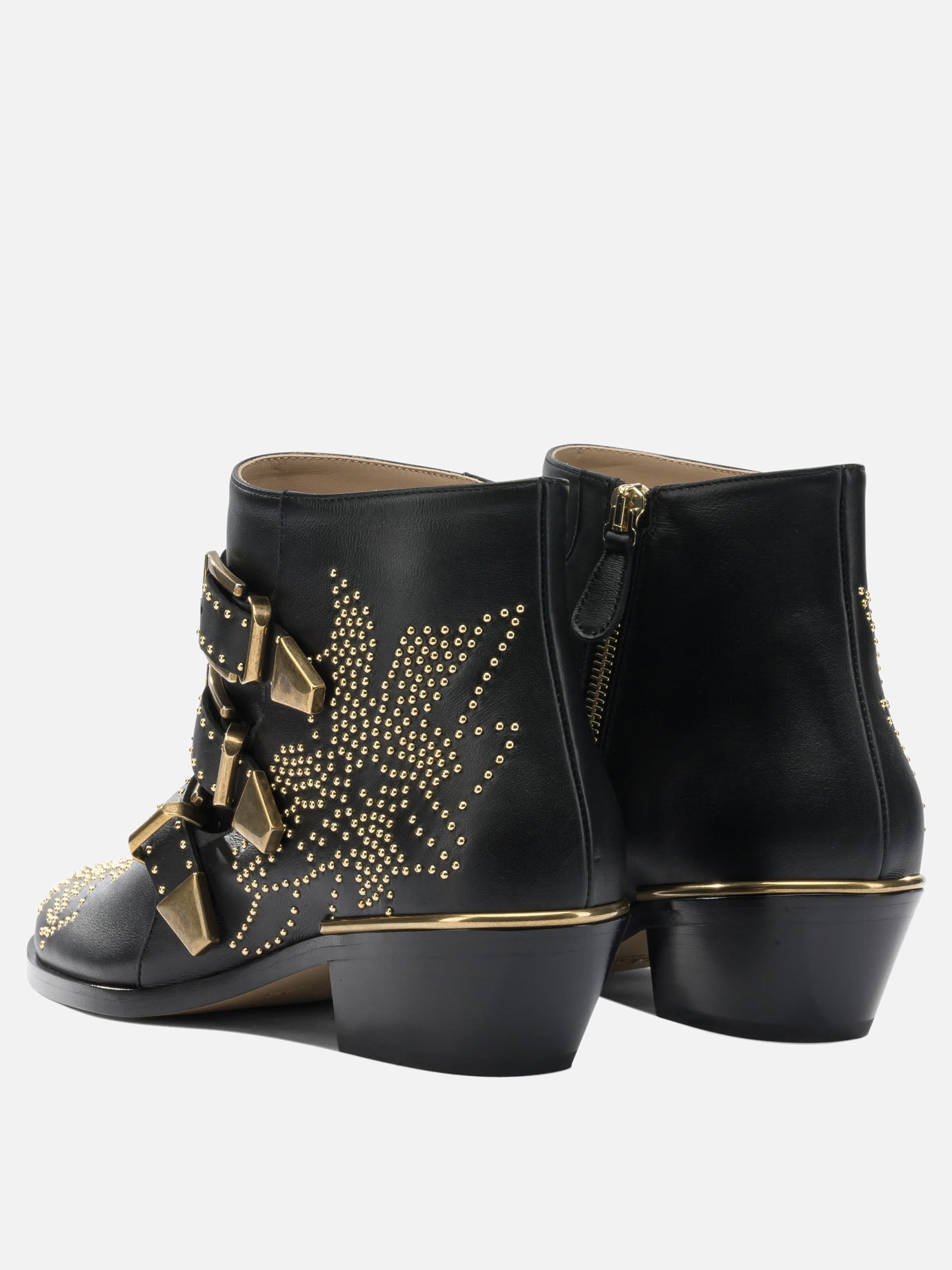 Zipped boots 88% calf leather 12% goat leather - 100% calf leather  Black - Chloé Women | PDP | VIETTI Online Store | thumbnail_4
