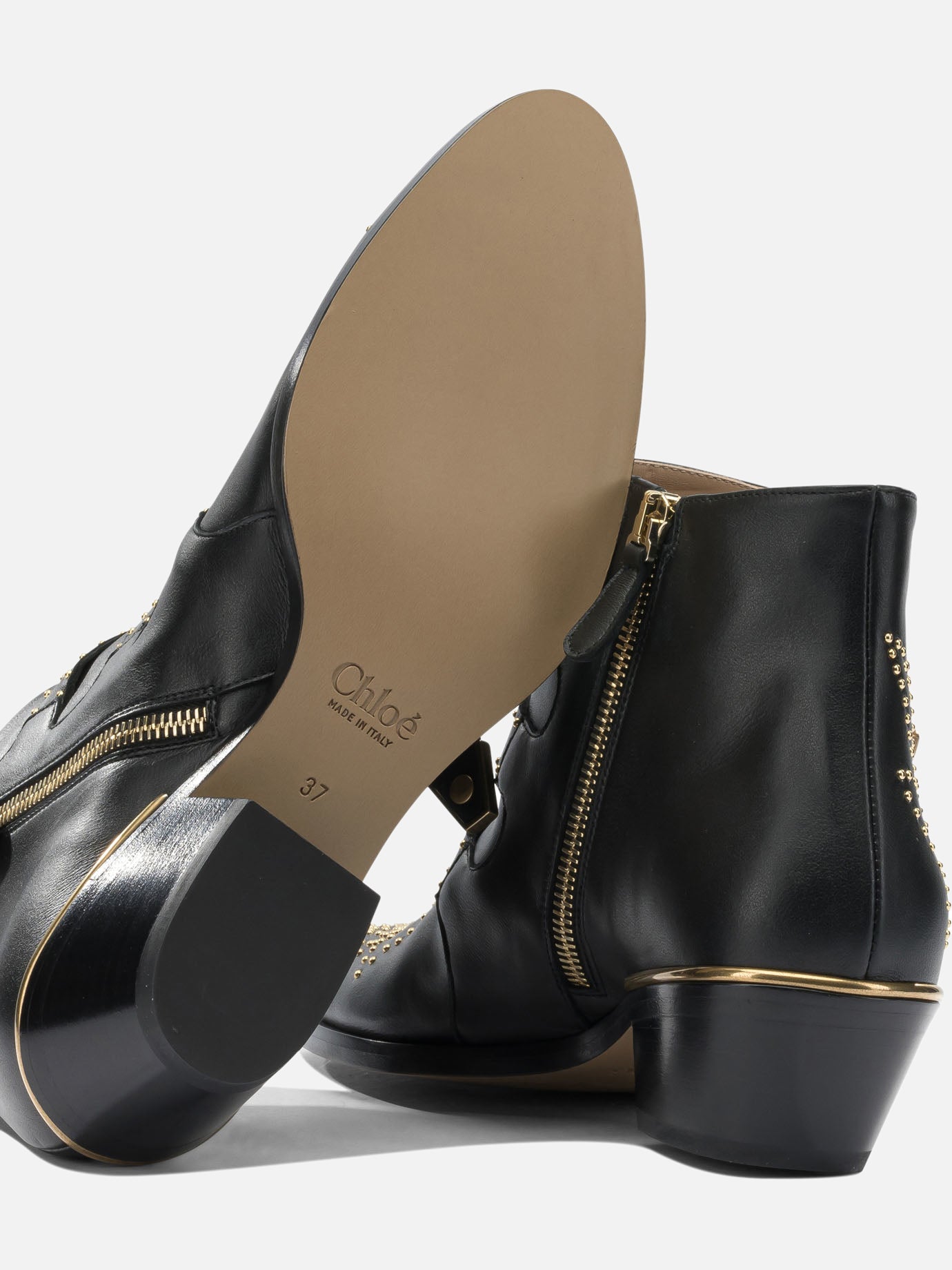 Zipped boots 88% calf leather 12% goat leather - 100% calf leather  Black - Chloé Women | PDP | VIETTI Online Store | Zoom-Modal_5
