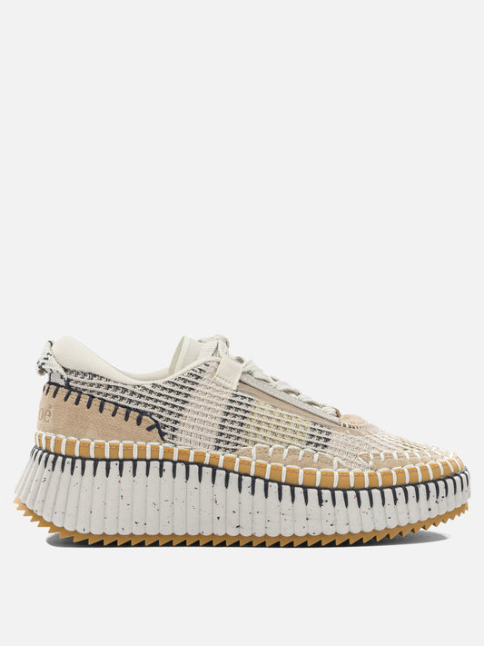 Low top sneakers 100% polyester - 100% calf leather  Beige - Chloé Women | PLP | VIETTI Online Store 
