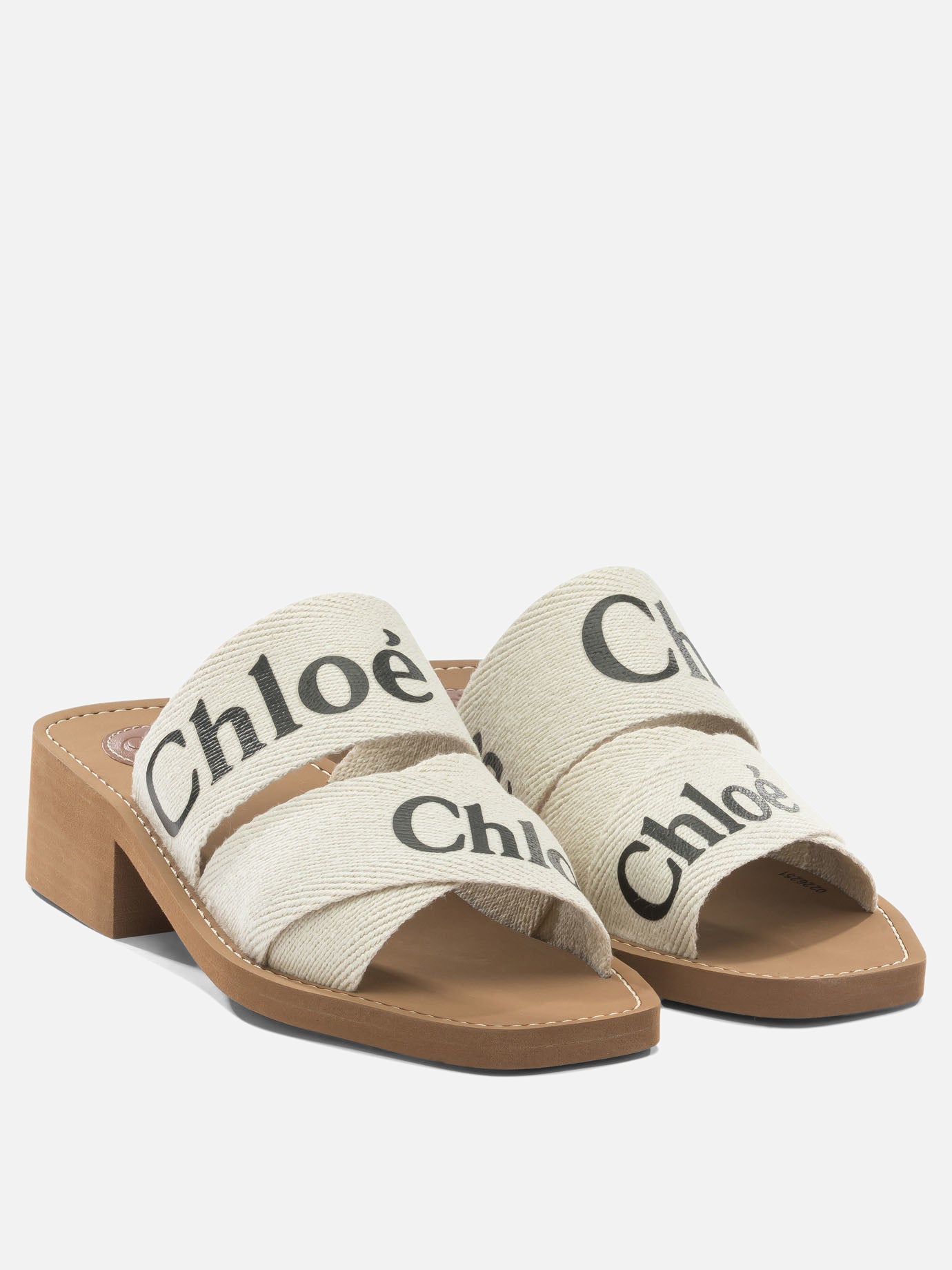 Heeled sandals 90% linen 10% polyester - 100% ethylene vinyl acetate  White - Chloé Women | PDP | VIETTI Online Store | thumbnail_2