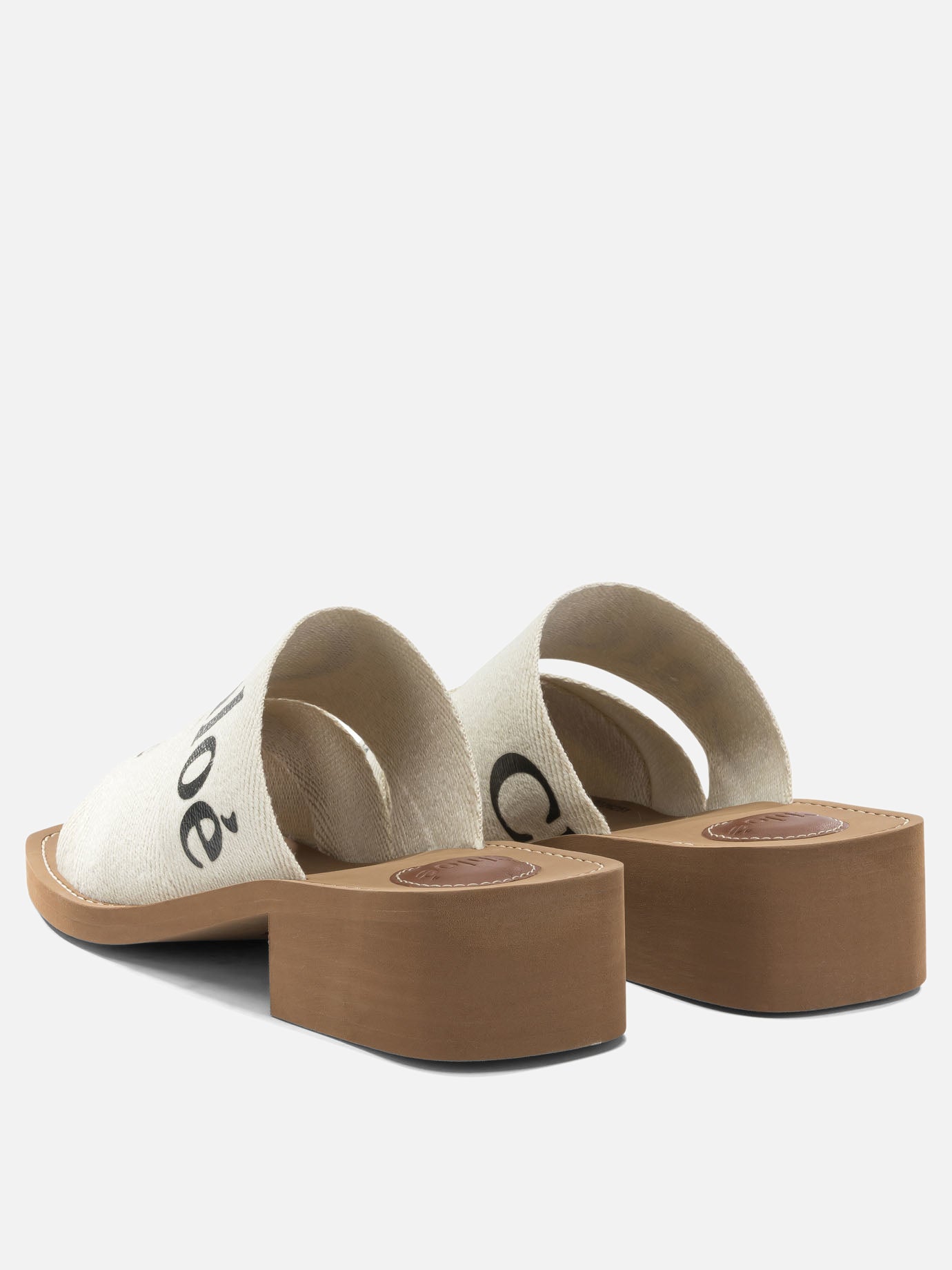 Heeled sandals 90% linen 10% polyester - 100% ethylene vinyl acetate  White - Chloé Women | PDP | VIETTI Online Store | Zoom-Modal_4
