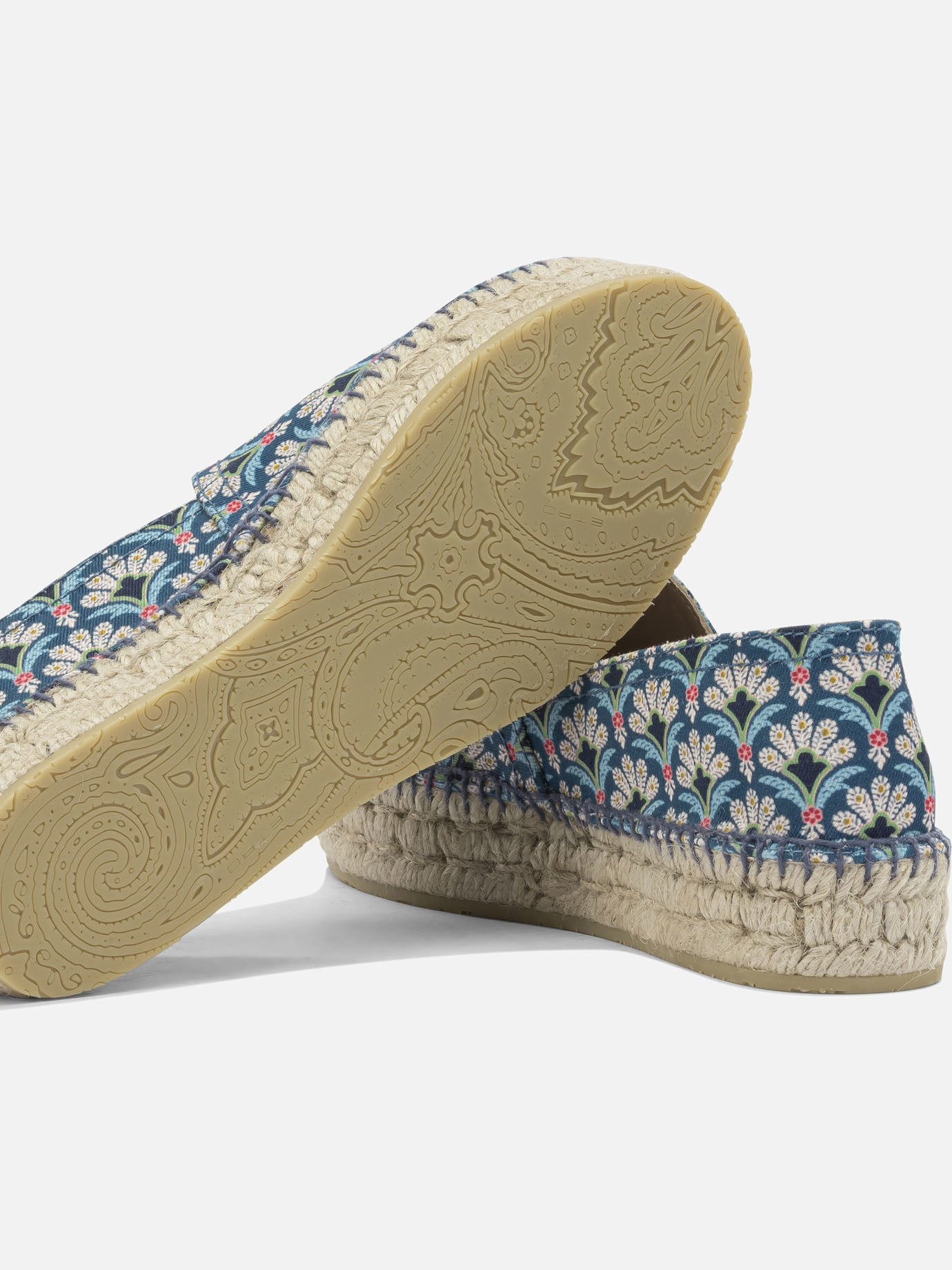 Flat espadrilles 100% cotton  Blue - Etro Women | PDP | VIETTI Online Store | thumbnail_5