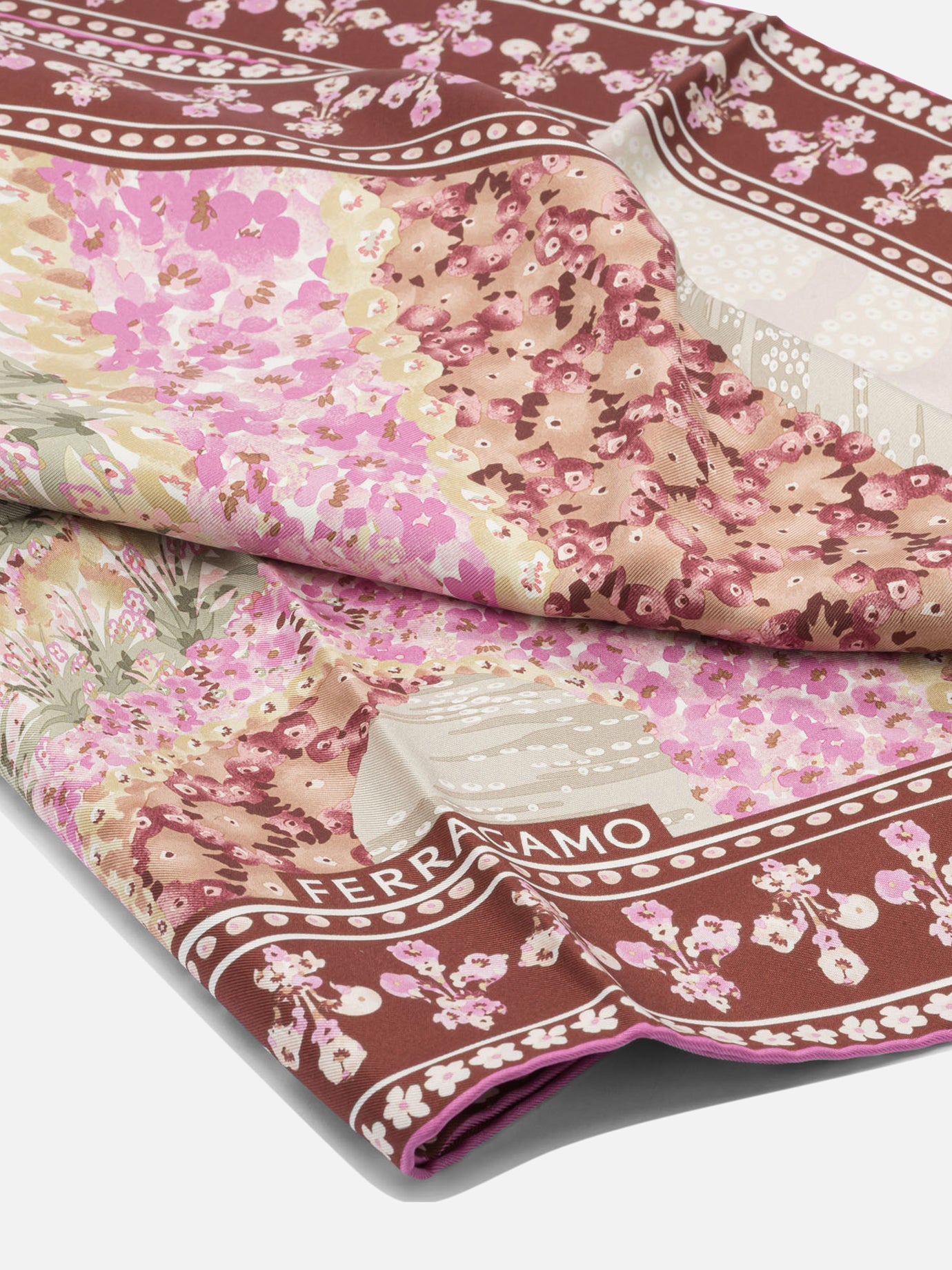 Silk scarves 0789938  Bordeaux - Ferragamo Women | PDP | VIETTI Online Store | Zoom-Modal_2
