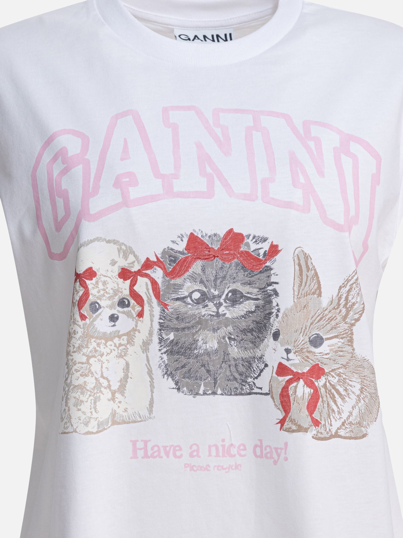 Crewneck t-shirts Logo  White - Ganni Women | PDP | VIETTI Online Store | Zoom-Modal_3
