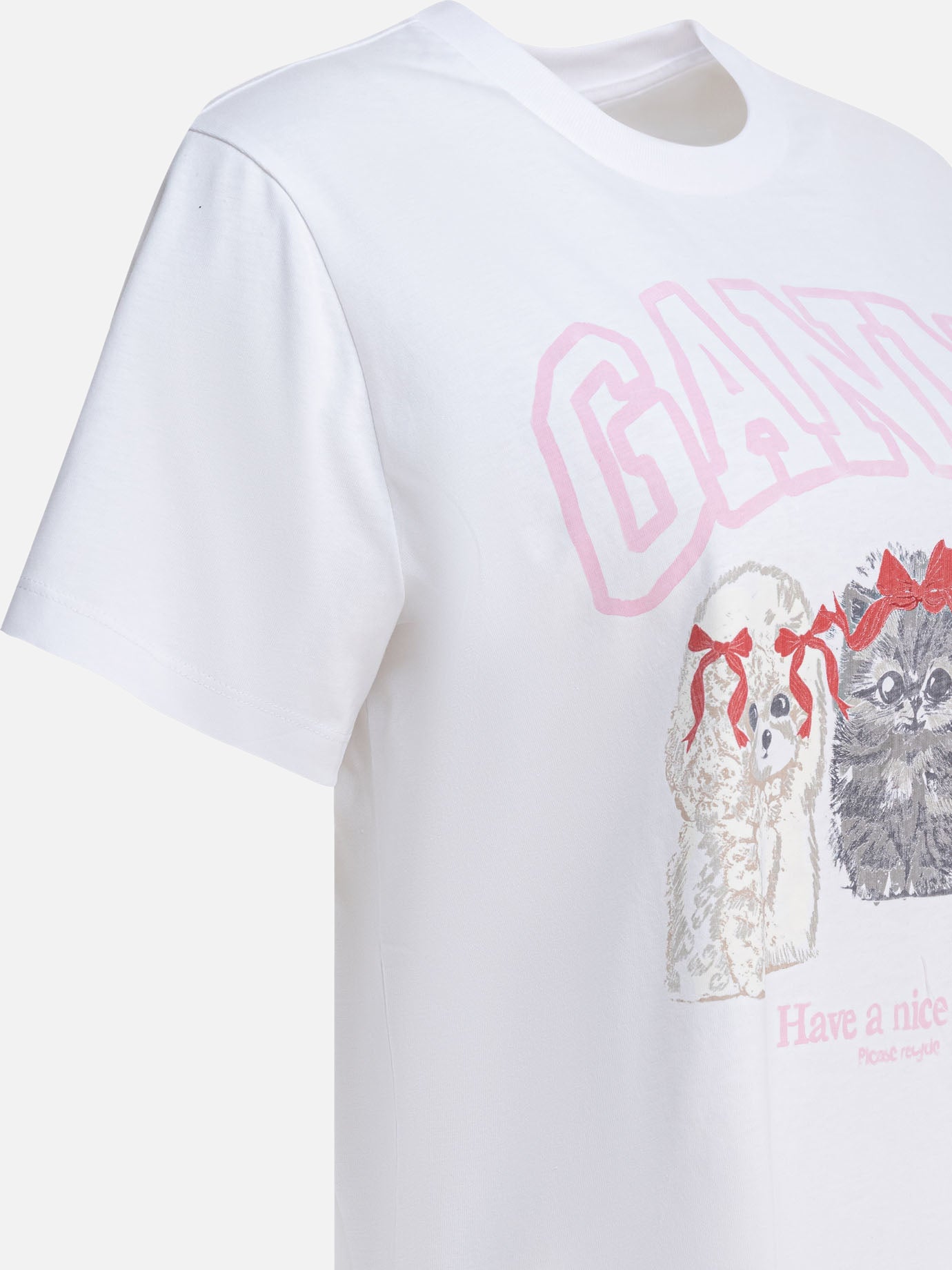 Crewneck t-shirts Logo  White - Ganni Women | PDP | VIETTI Online Store | Zoom-Modal_4
