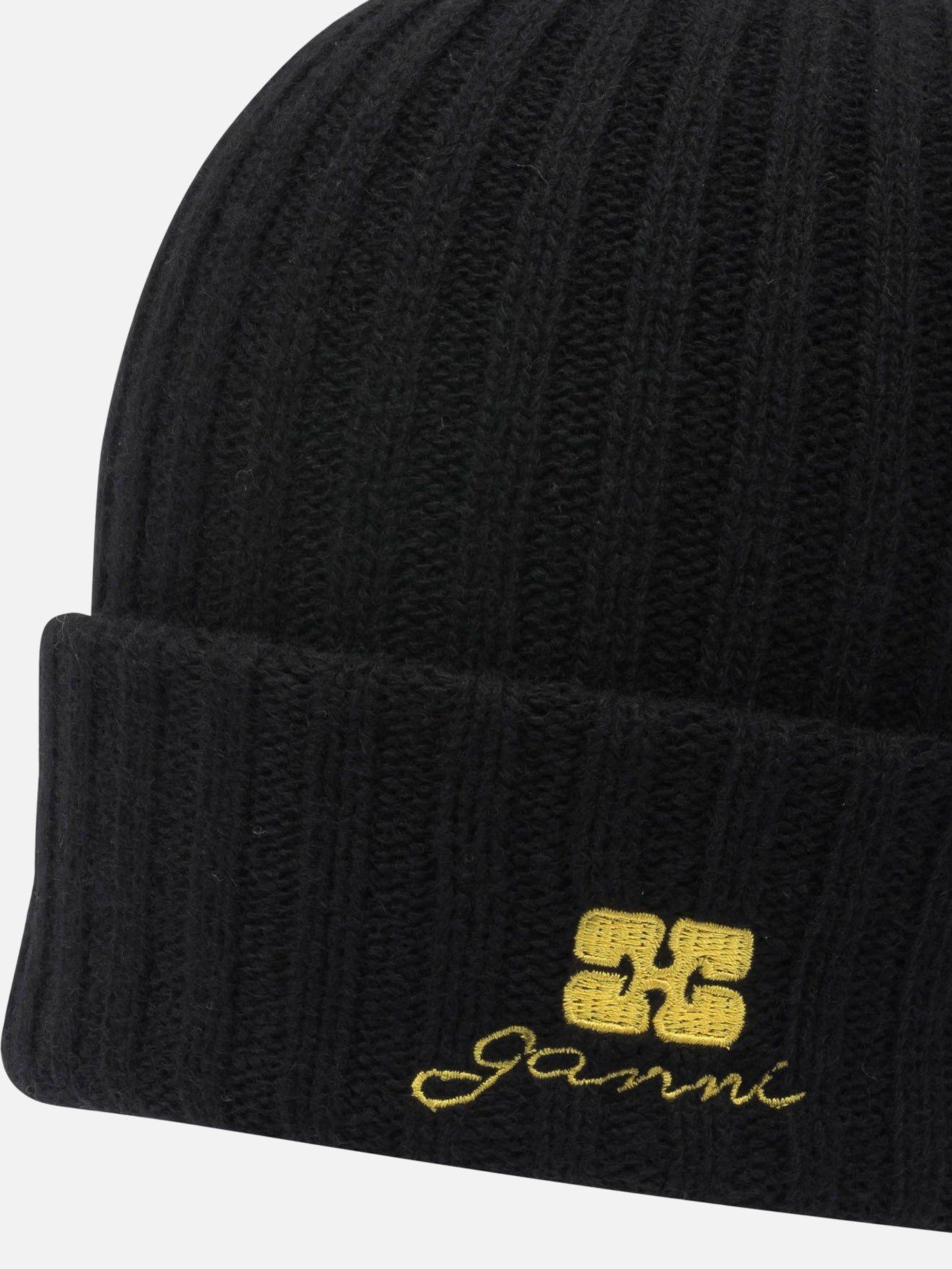Beanies 60% wool 20% viscose 20% recycled cotton  Black - Ganni Women | PDP | VIETTI Online Store | Zoom-Modal_4
