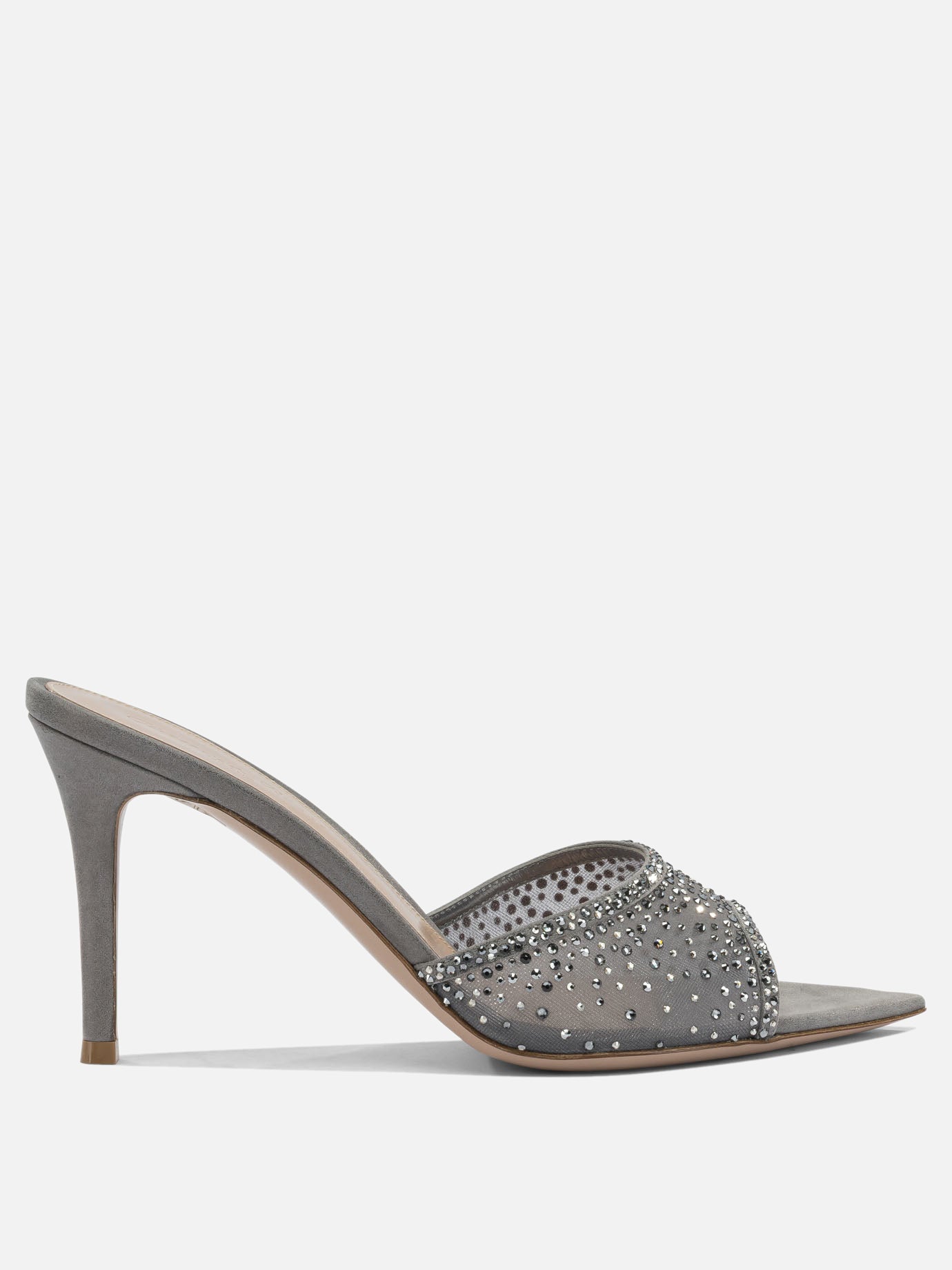 Heeled sandals 70% fabric 30% suede - 100% leather  Grey - Gianvito Rossi Women | PDP | VIETTI Online Store | Zoom-Modal
