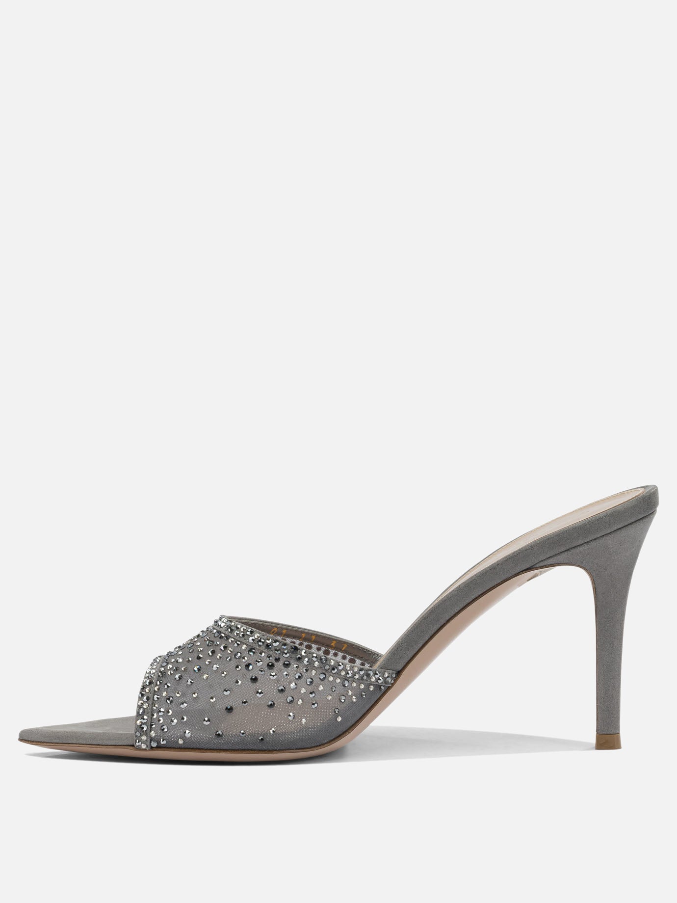 Heeled sandals 70% fabric 30% suede - 100% leather  Grey - Gianvito Rossi Women | PDP | VIETTI Online Store | thumbnail_3