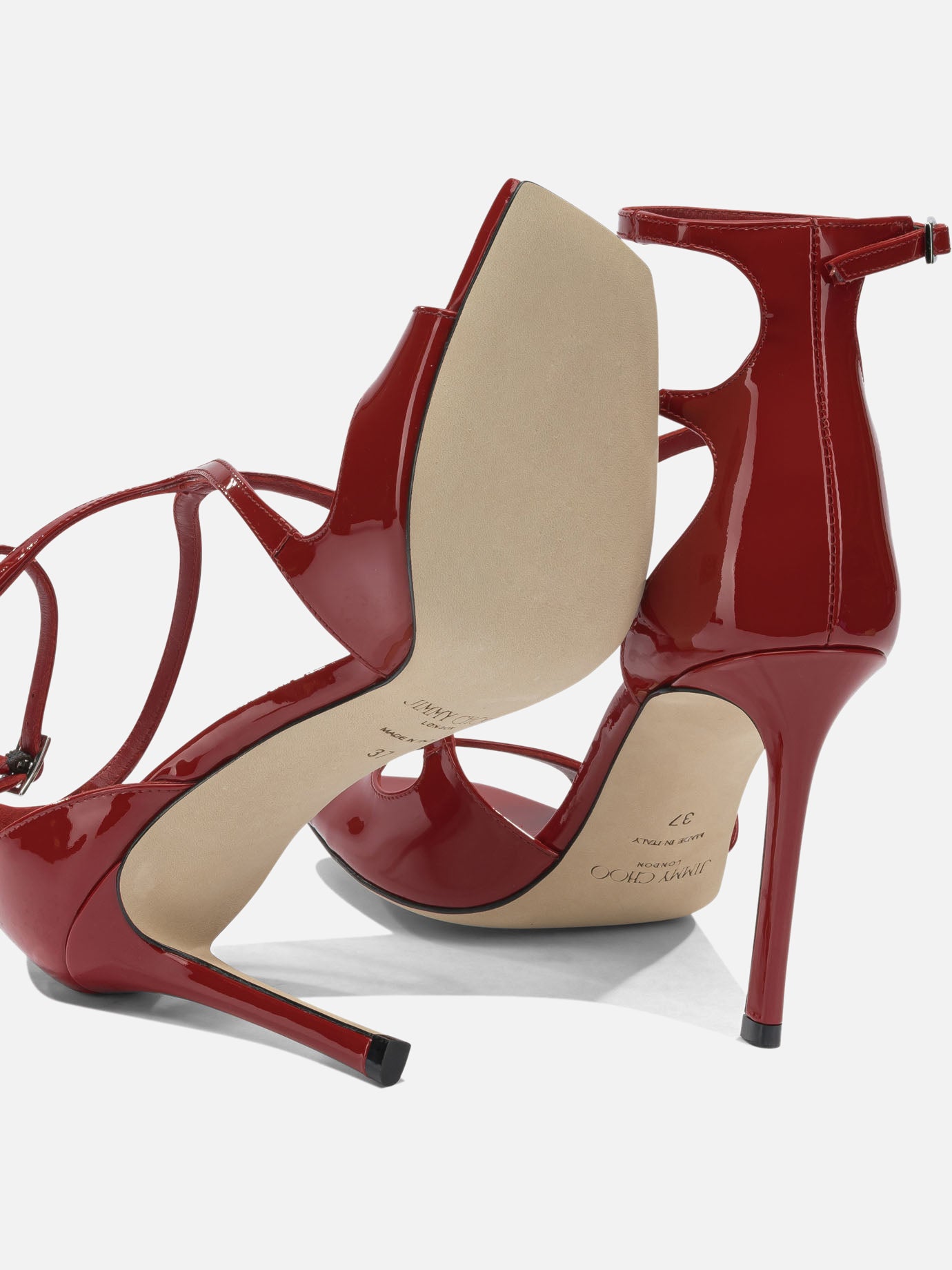 Heeled sandals 85% leather 5% salpa 5% plastic 5% metal - 100% calf  Red - Jimmy Choo Women | PDP | VIETTI Online Store | Zoom-Modal_5
