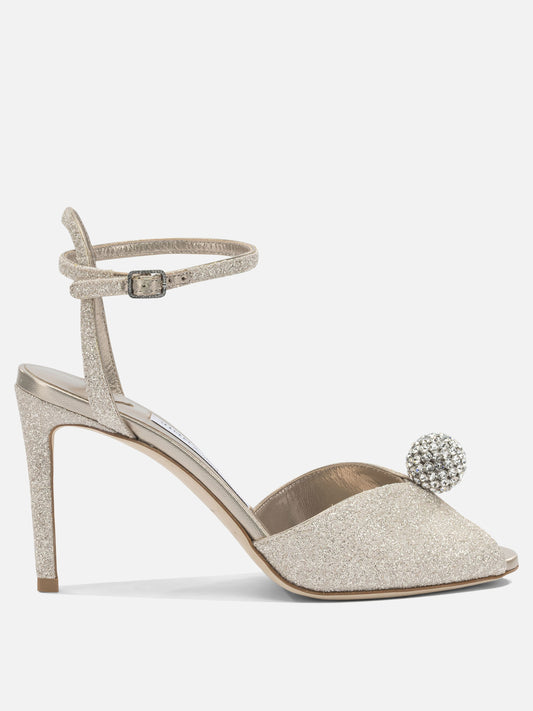 Heeled sandals 59% textile 15% leather 8% crystal 8% metal 5% plastic 5% salpa - 100% calf  Gold - Jimmy Choo Women | PLP | VIETTI Online Store 
