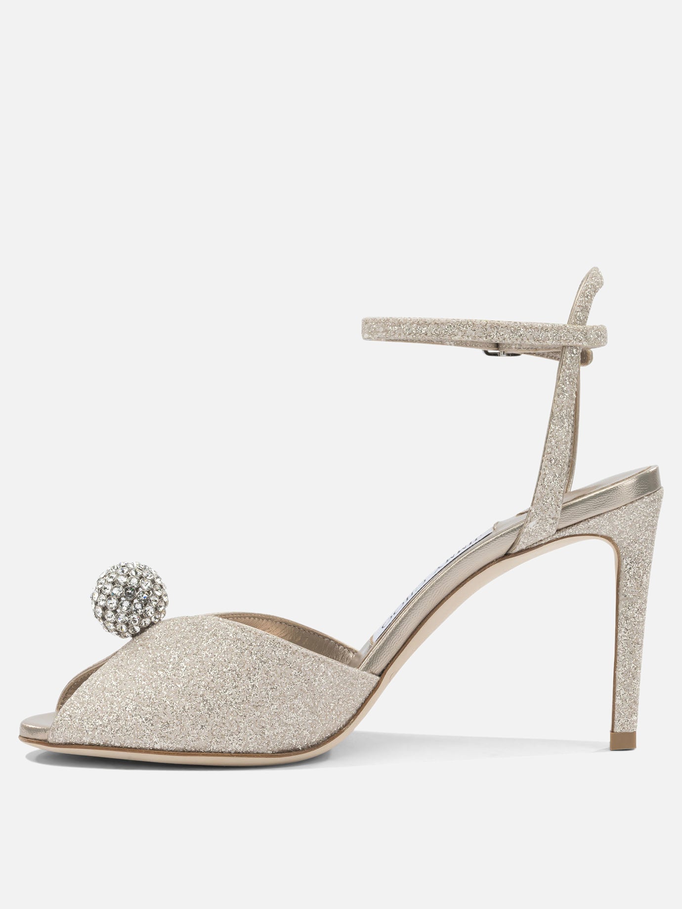 Heeled sandals 59% textile 15% leather 8% crystal 8% metal 5% plastic 5% salpa - 100% calf  Gold - Jimmy Choo Women | PDP | VIETTI Online Store | thumbnail_3