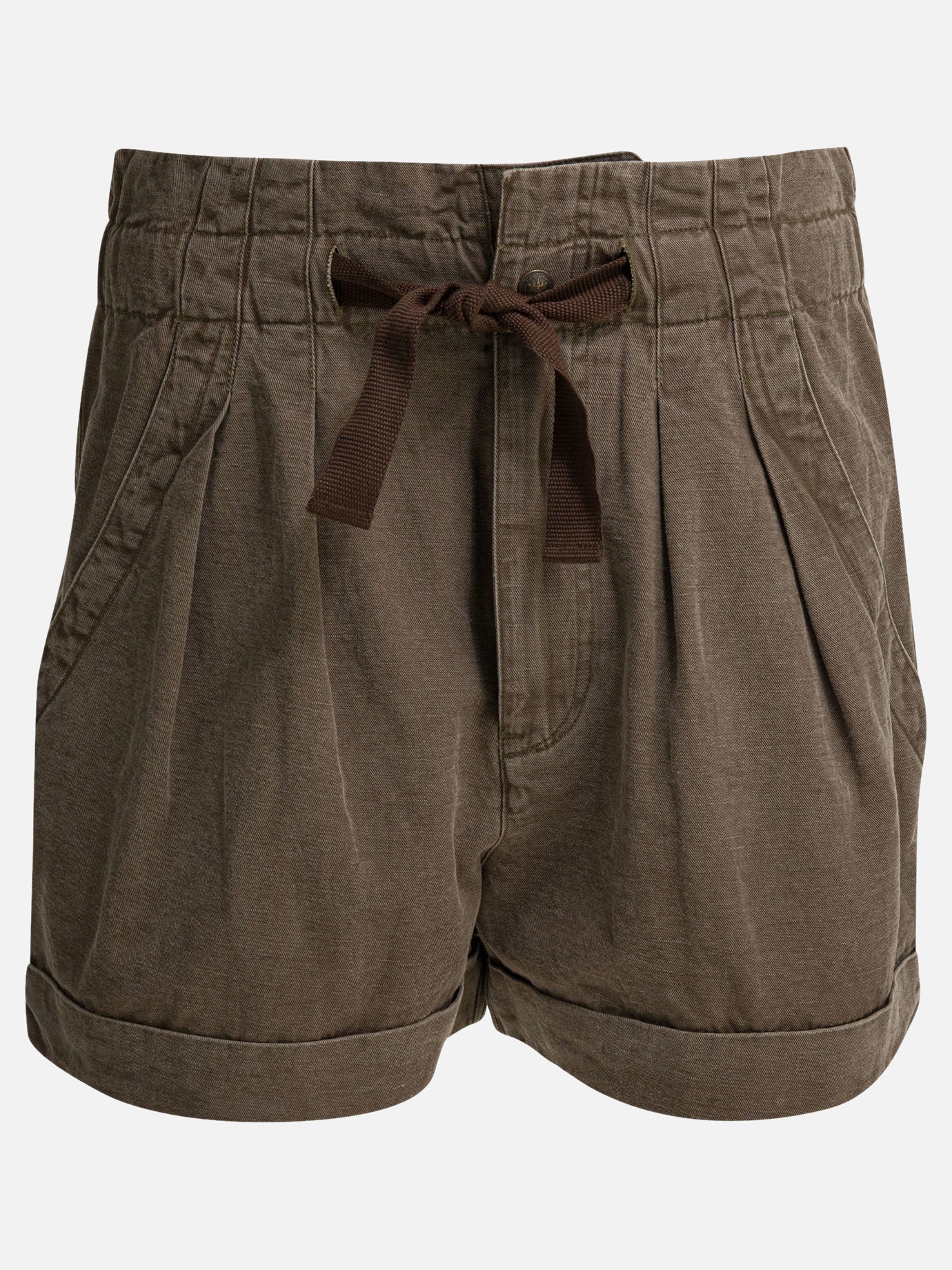 Drawstring shorts Solid colour  Brown - Marant Étoile Women | PDP | VIETTI Online Store | Zoom-Modal
