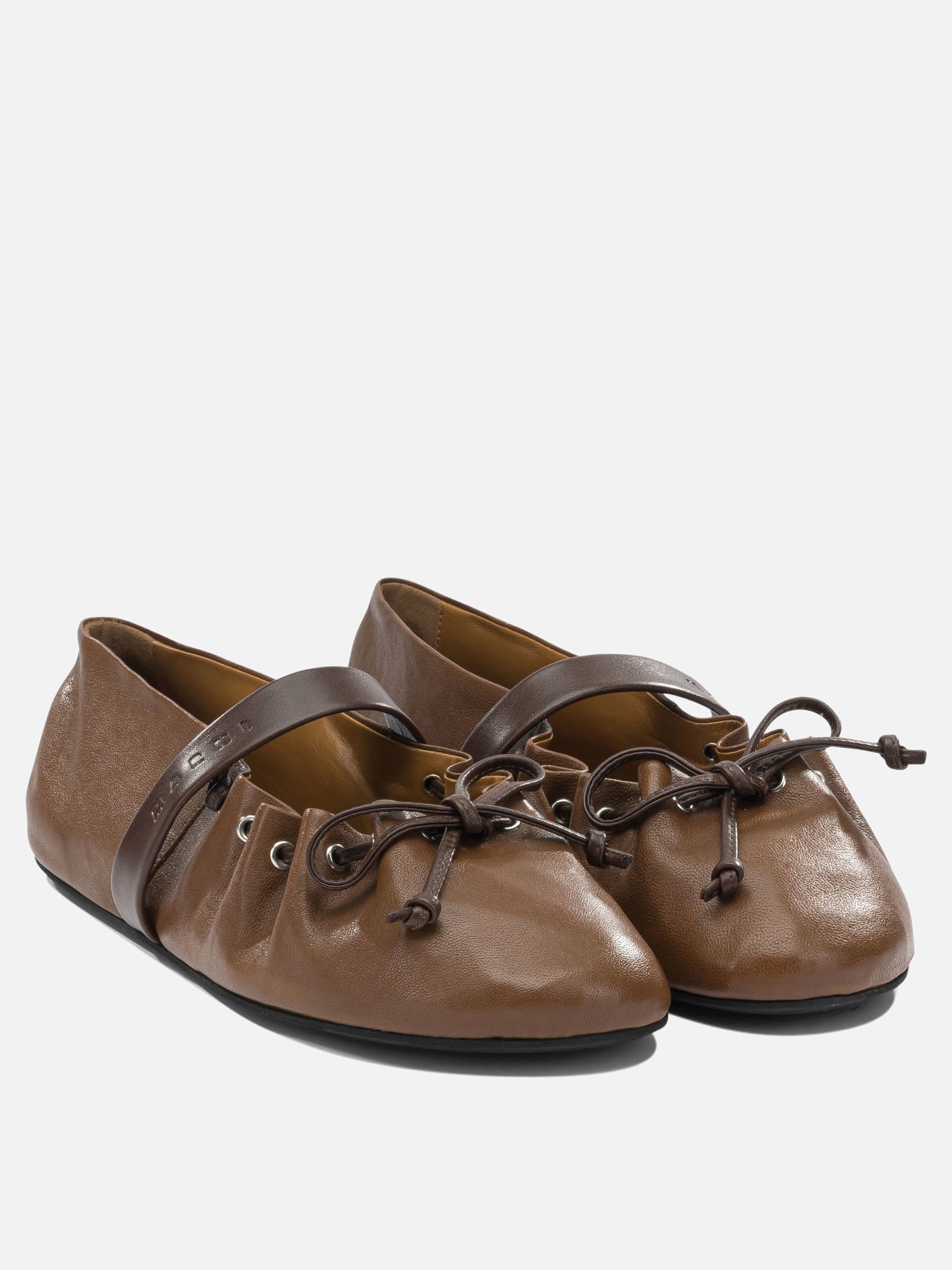 Mary Jane ballet flats 100% ovine leather - 100% rubber  Brown - Marni Women | PDP | VIETTI Online Store | Zoom-Modal_2
