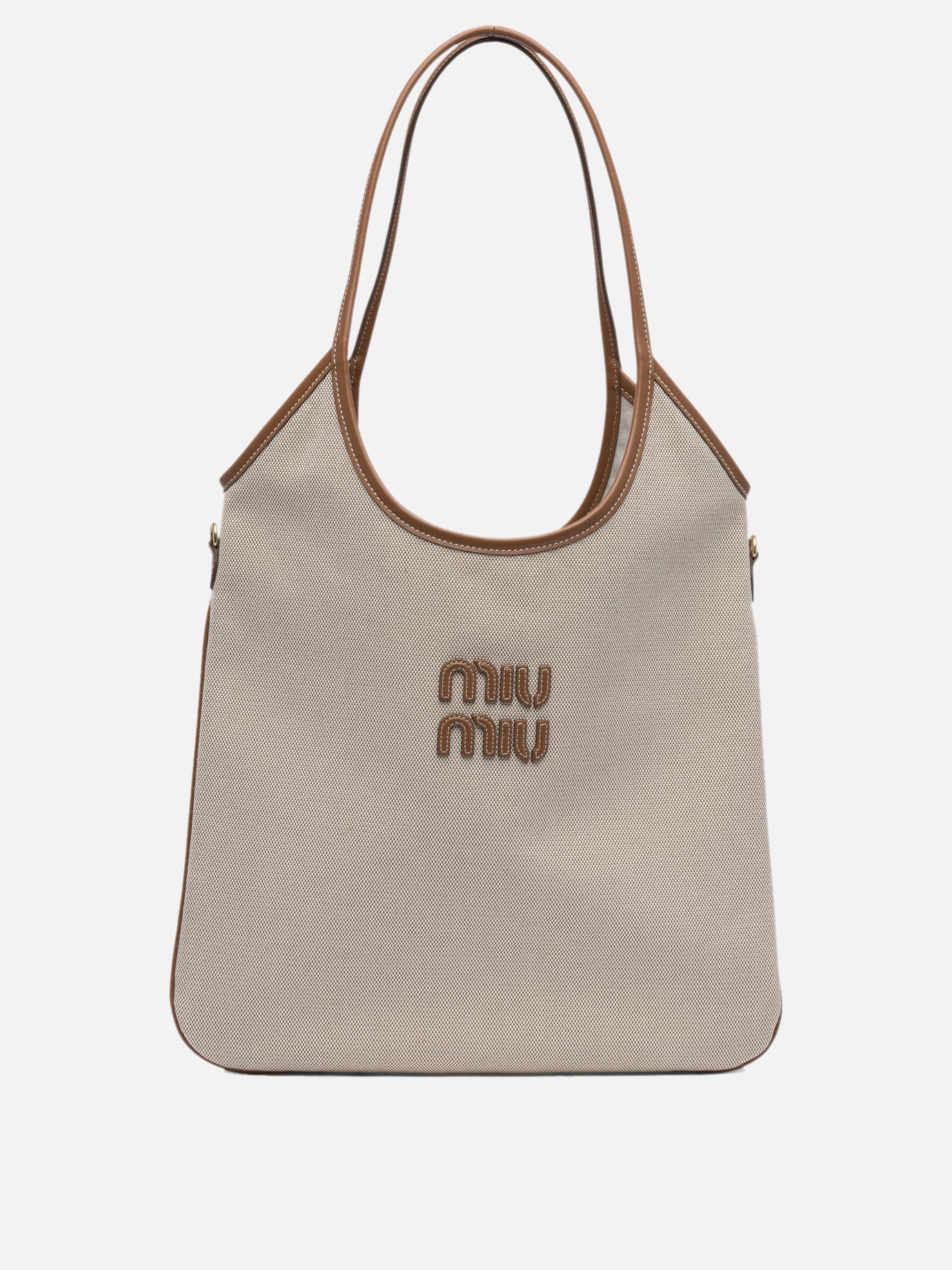 Medium bags 100% cotton 100% calf leather  Beige - Miu Miu Women | PDP | VIETTI Online Store | thumbnail