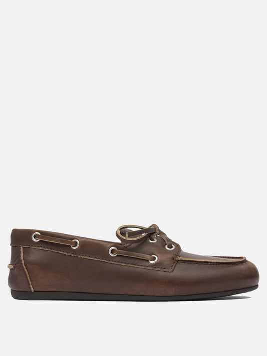Laced loafers 100% calf leather - 100% rubber  Brown - Miu Miu Women | PDP | VIETTI Online Store 
