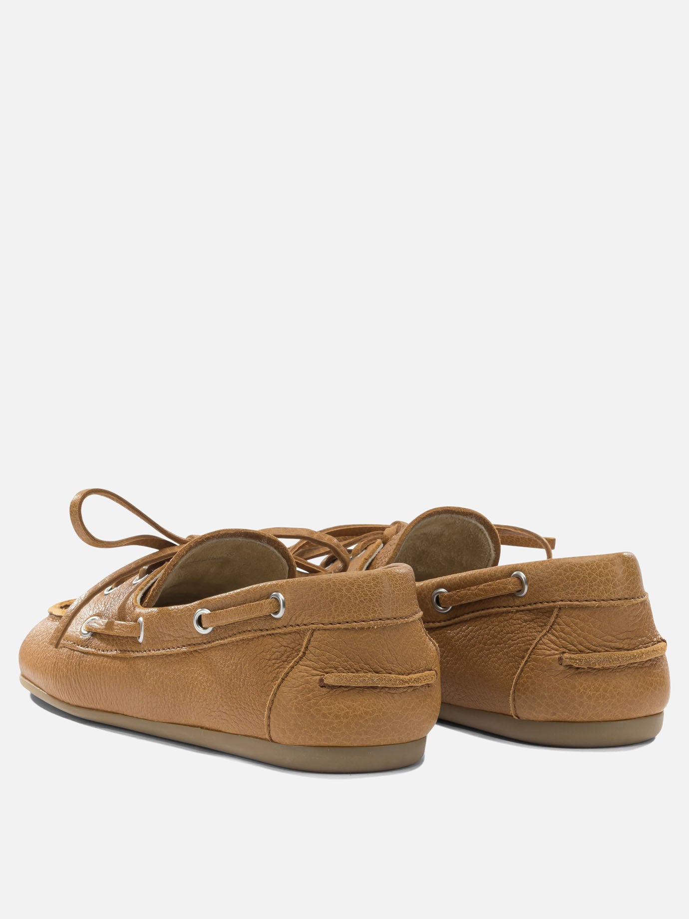 Laced loafers 100% cervus elaphus scot  Brown - Miu Miu Women | PDP | VIETTI Online Store | thumbnail_4