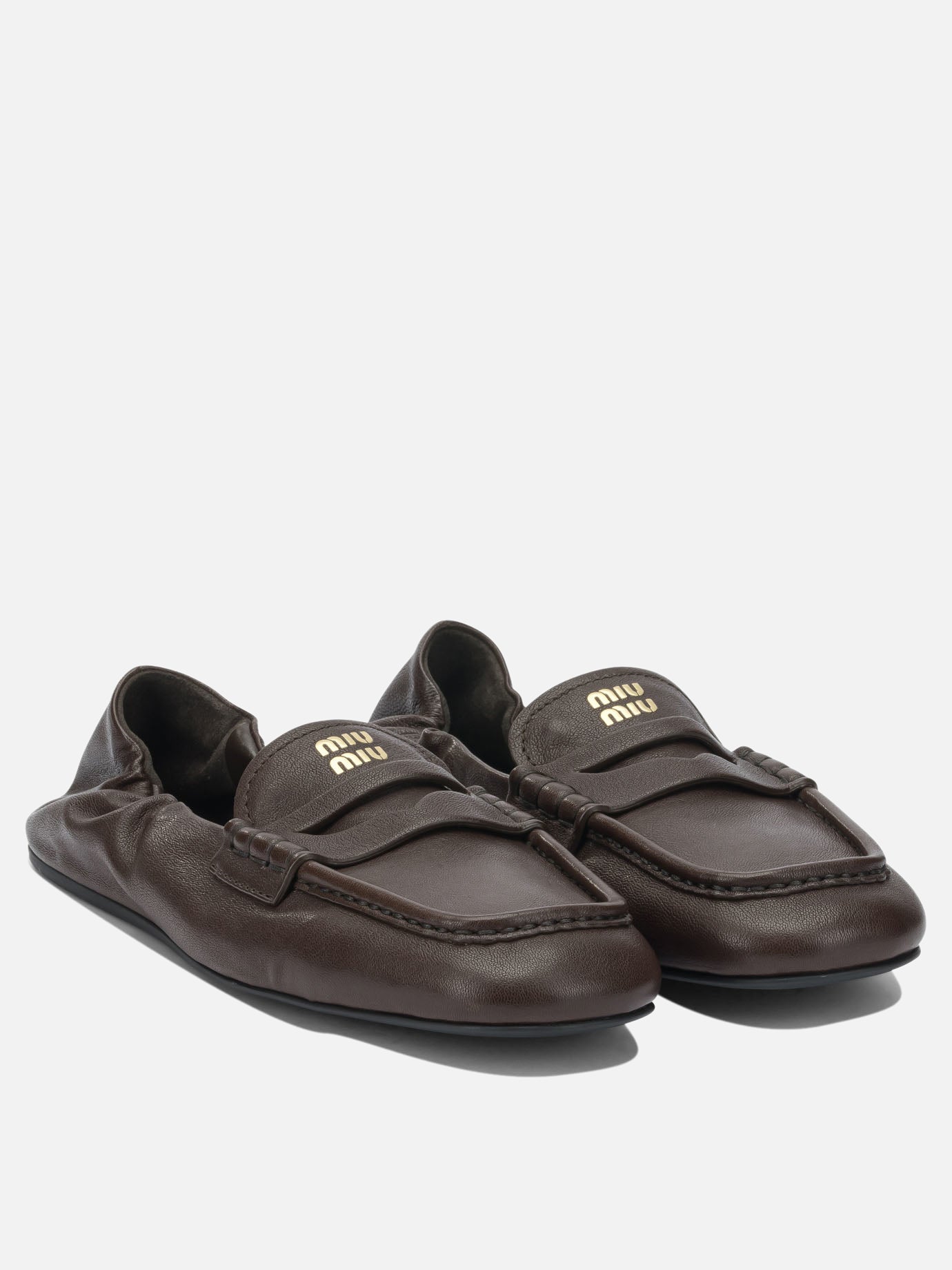 Loafers 100% lamb leather - 100% rubber  Brown - Miu Miu Women | PDP | VIETTI Online Store | Zoom-Modal_2
