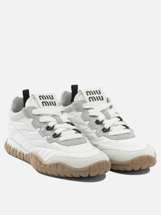 Low top sneakers 100% recycled polyamide - 100% rubber  White - Miu Miu Women | PDP | VIETTI Online Store | 2
