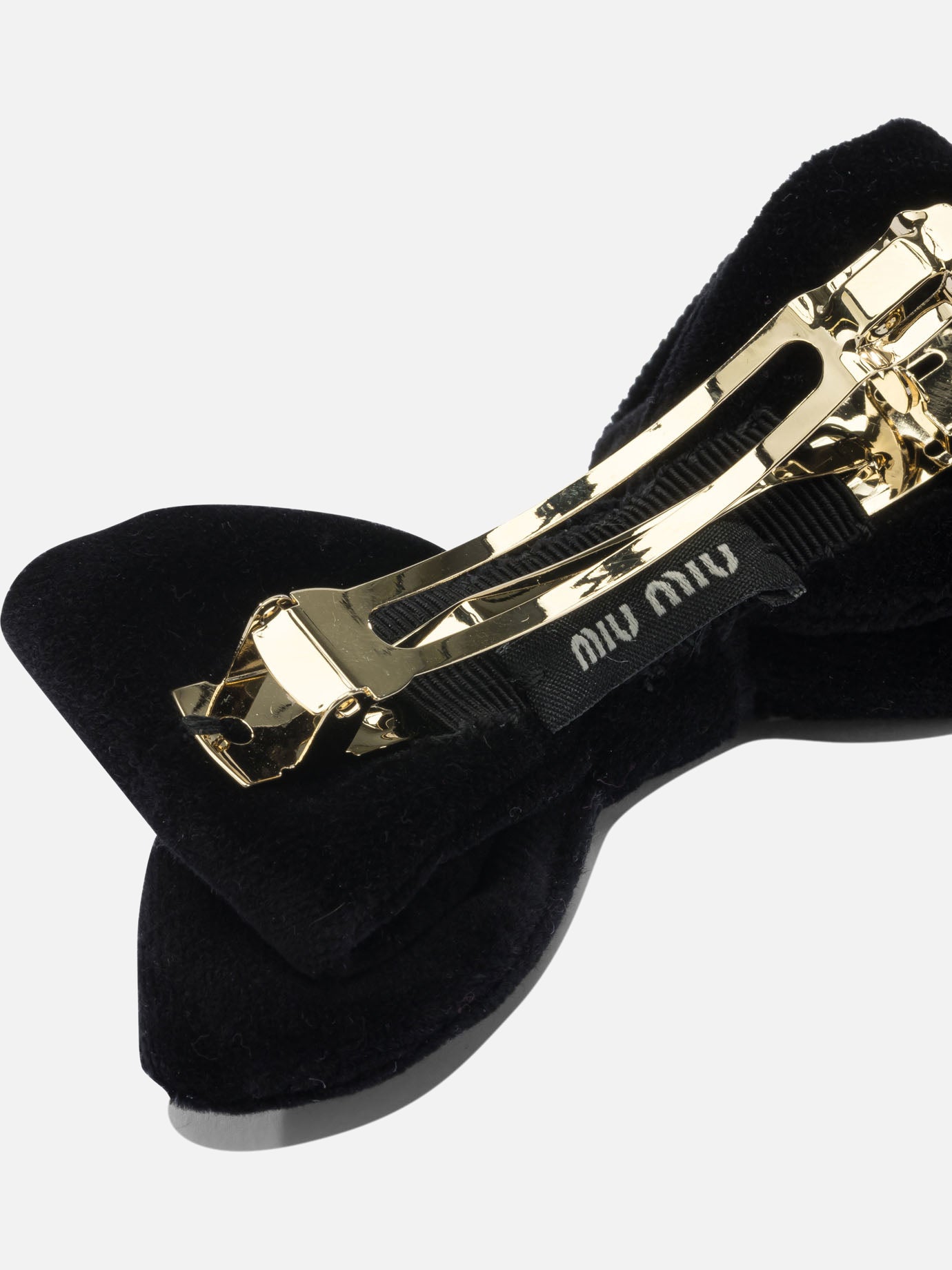 Hair clips 100% brass - 100% cotton - 100% lamb leather  Black - Miu Miu Women | PDP | VIETTI Online Store | Zoom-Modal_2
