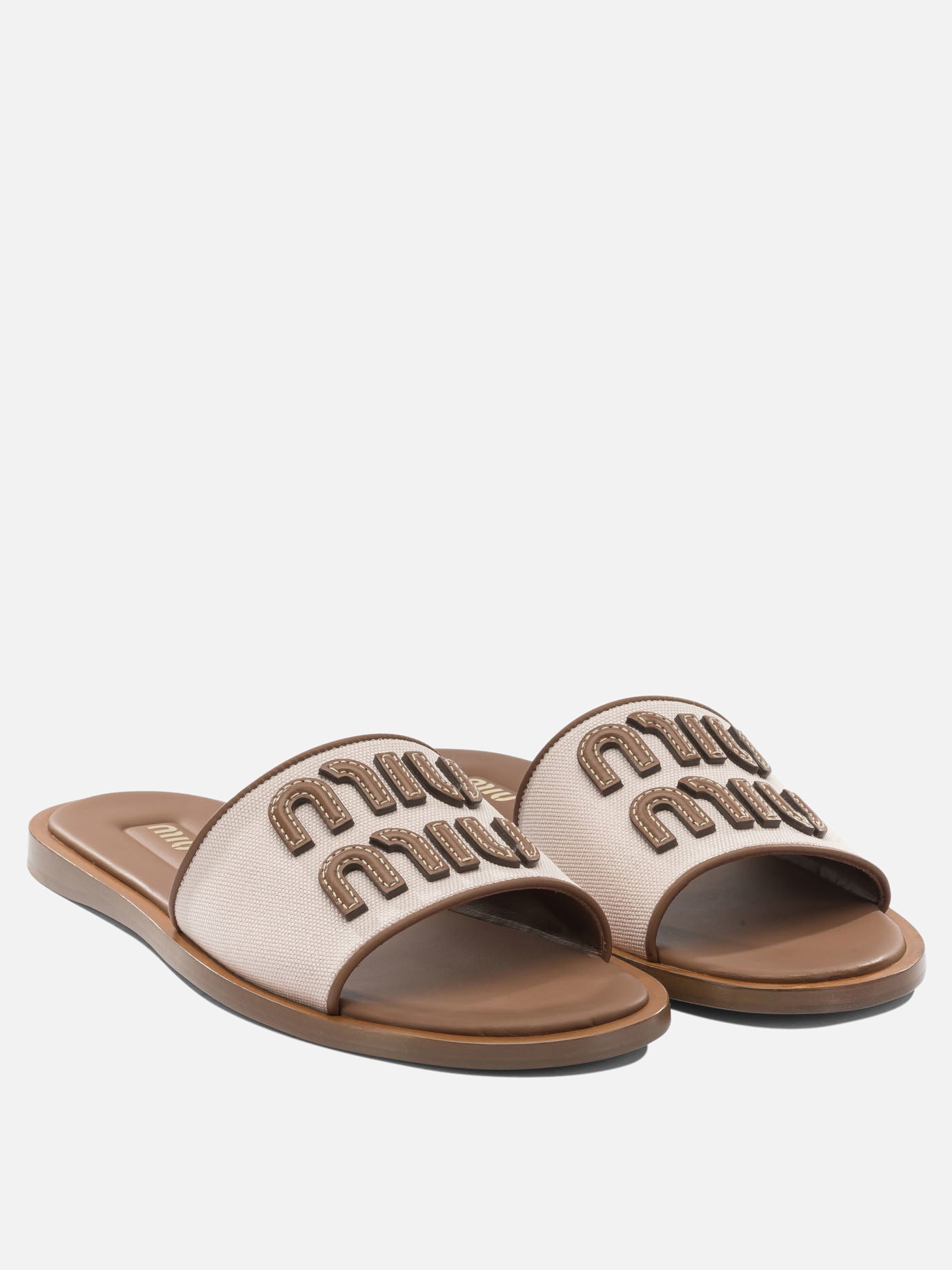 Flat sandals 100% cotton  Pink - Miu Miu Women | PDP | VIETTI Online Store | thumbnail_2