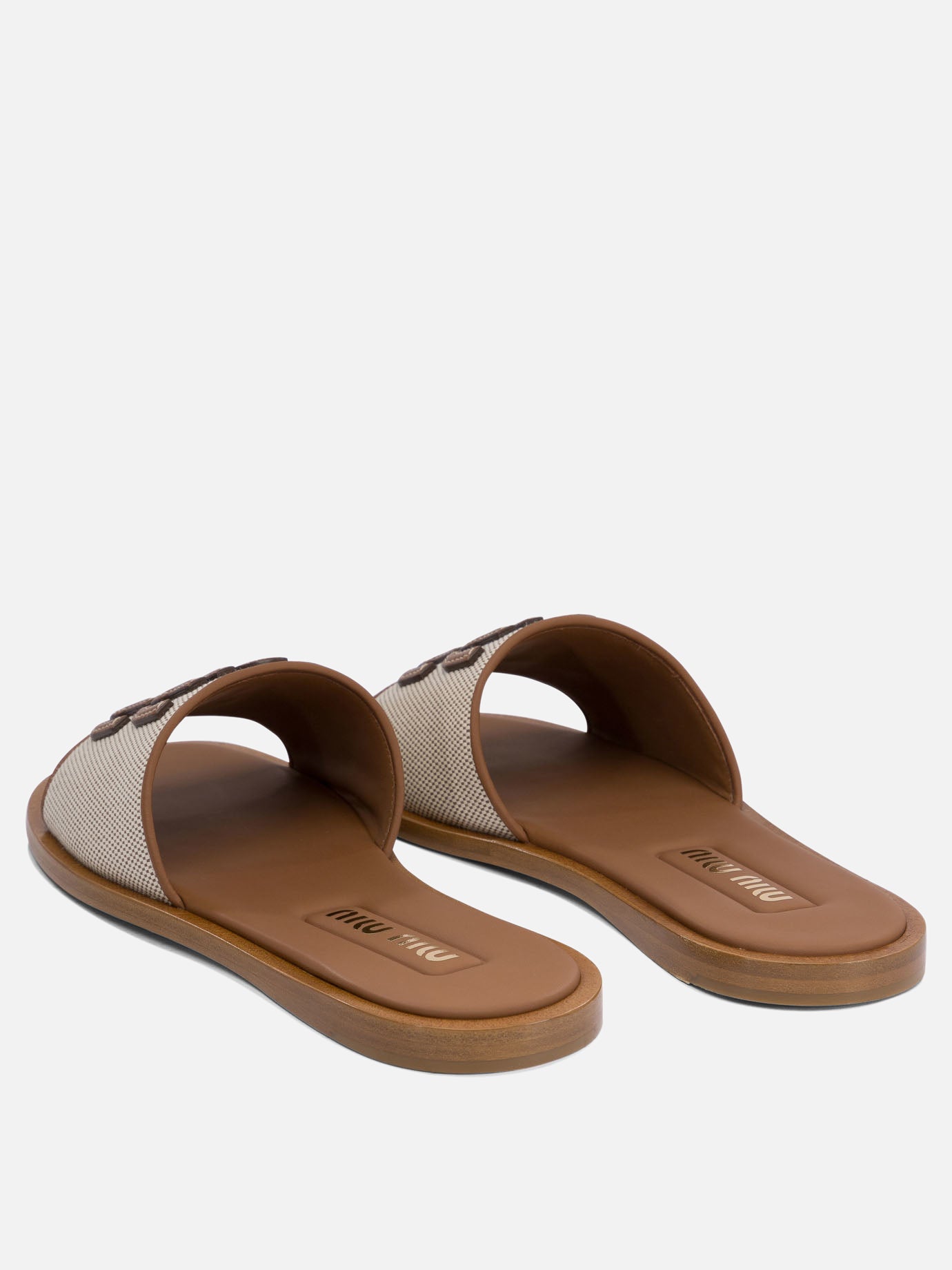 Slides 100% cotton  Brown - Miu Miu Women | PDP | VIETTI Online Store | thumbnail_4