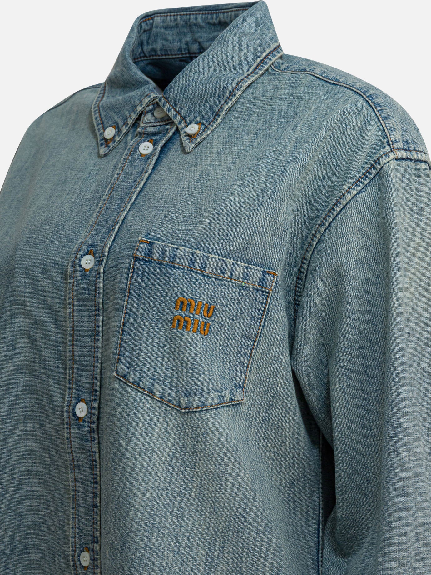 Casual shirts Logo  Light blue - Miu Miu Women | PDP | VIETTI Online Store | Zoom-Modal_4
