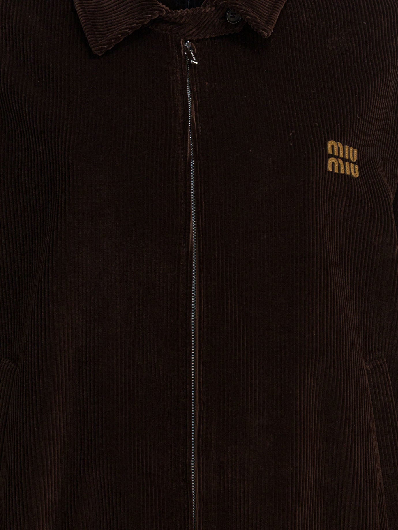 Bomber jackets Logo  Brown - Miu Miu Women | PDP | VIETTI Online Store | Zoom-Modal_3
