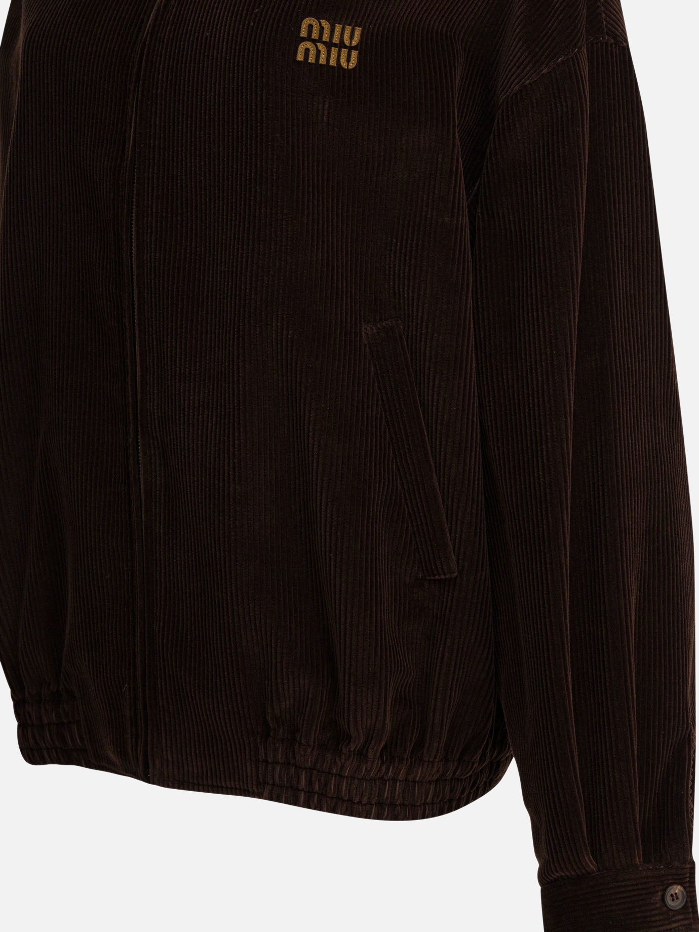 Bomber jackets Logo  Brown - Miu Miu Women | PDP | VIETTI Online Store | Zoom-Modal_4
